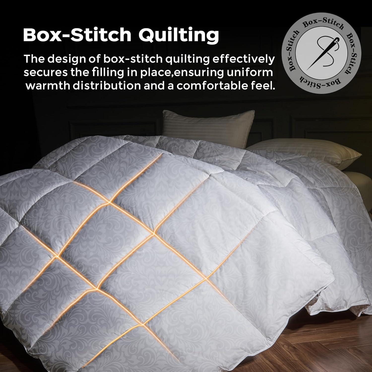 Edredón de Plumas de Ganso puredown Rey Blanco Todo el Año