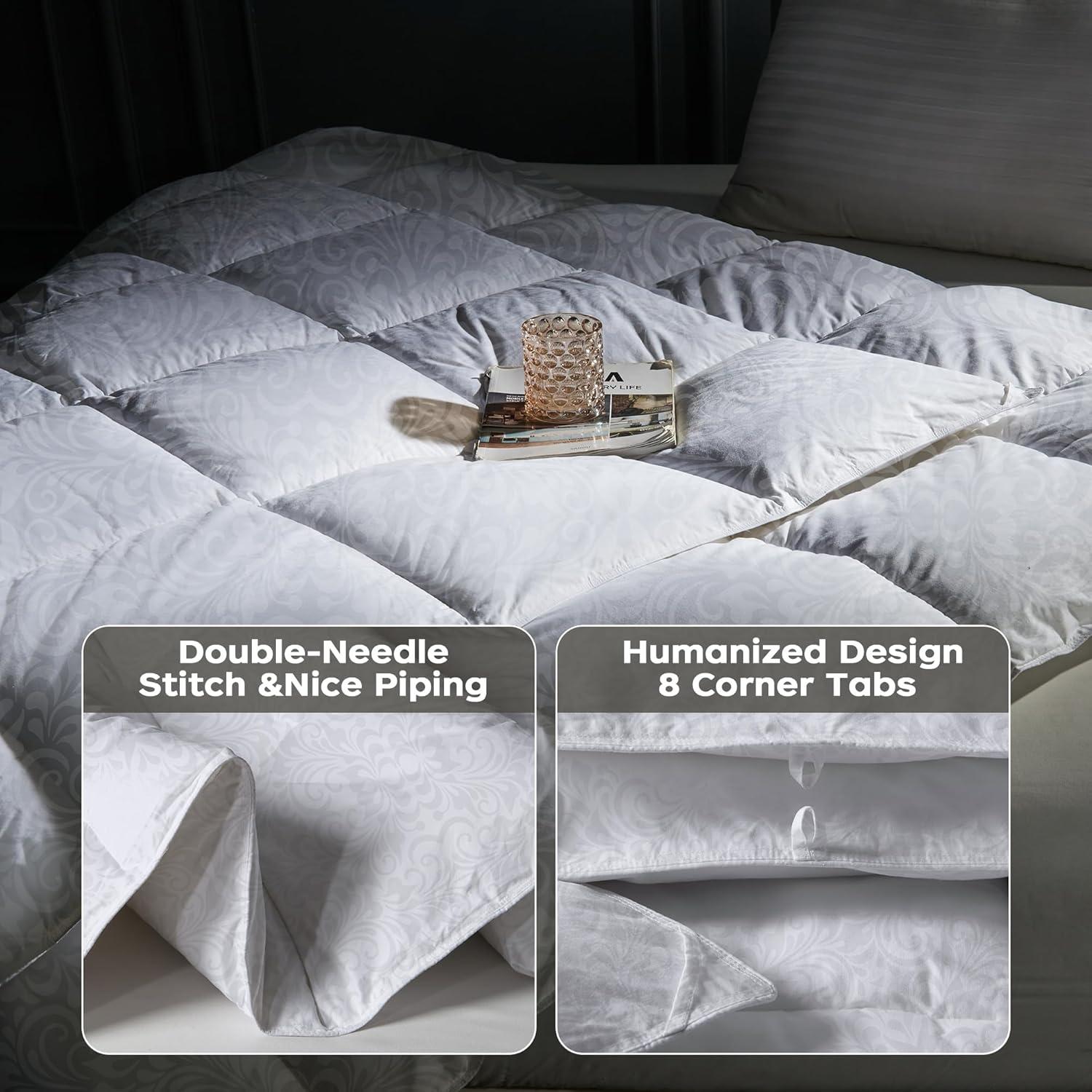 Edredón de Plumas de Ganso puredown Rey Blanco Todo el Año