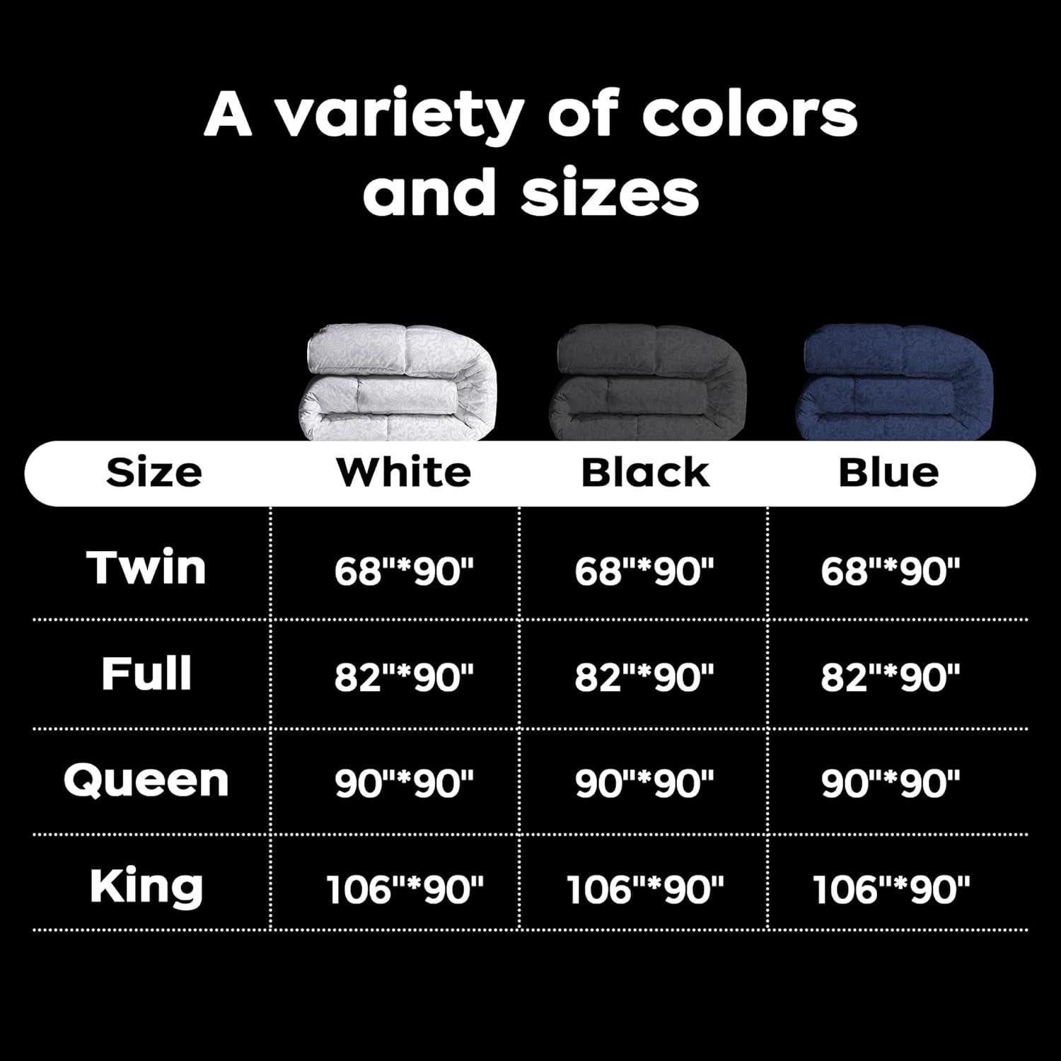 Edredón de Plumas de Ganso puredown Rey Blanco Todo el Año