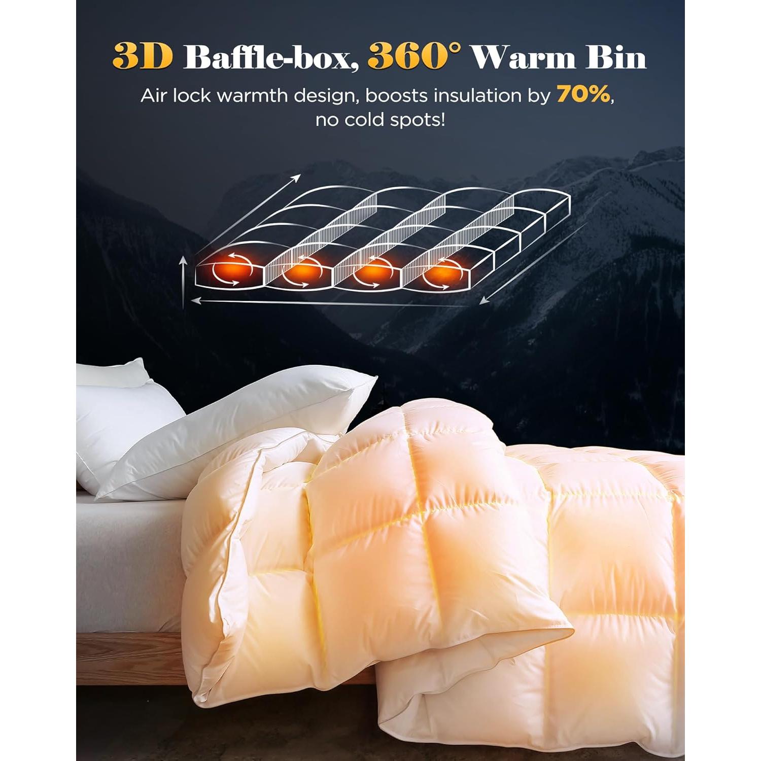 Edredón de Plumas Rifens Queen 750 Relleno Ultra Suave