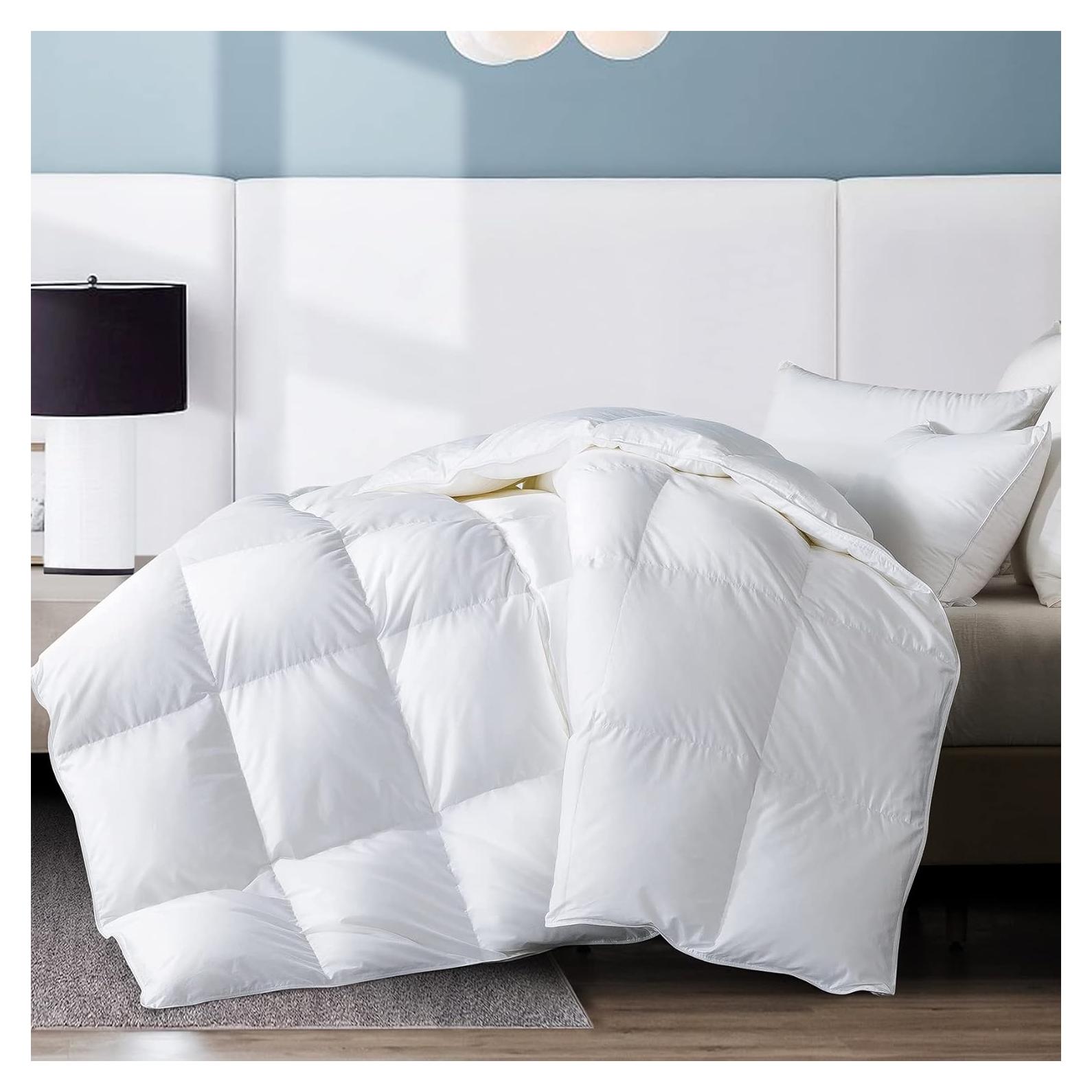 Edredón de Plumas Reina WhatsBedding 223x223 cm Blanco