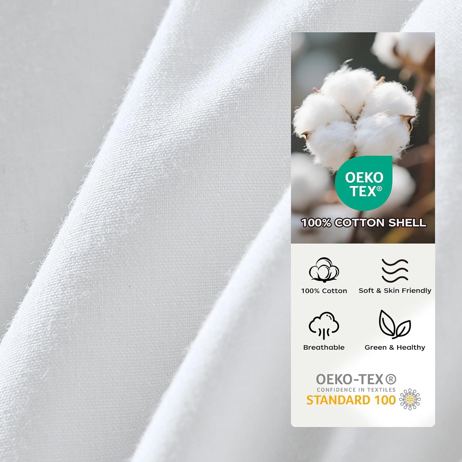 Edredón de plumas de ganso puredown King 100% algodón blanco