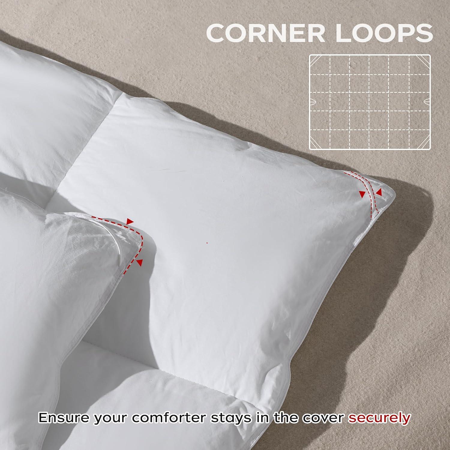 Edredón de plumas de ganso puredown King 100% algodón blanco