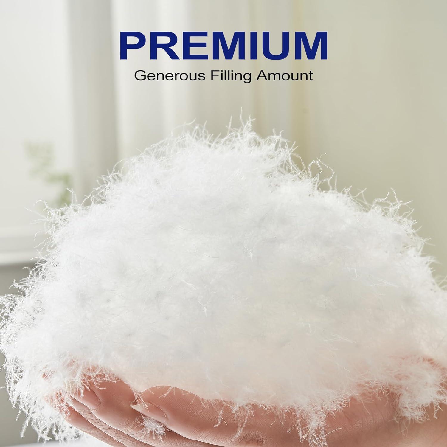 Luxury Queen Size Feather Down Comforter, High Fill Power Fluffy Duvet Insert, 100% Cotton Cover Skin-Friendly, Medium Weight for All Season Bedding with Corner Tabs, (90 x 90 Grey)