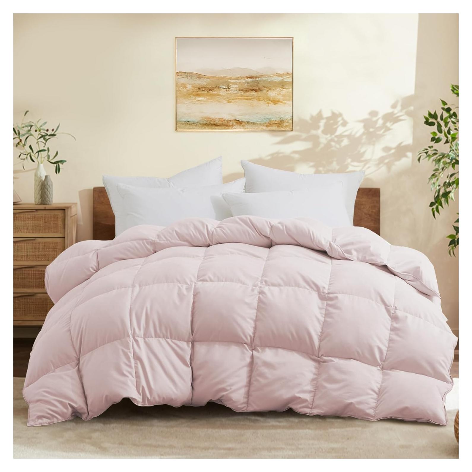 Edredón King Size Joysoul de Plumas Rosa 264x224 cm