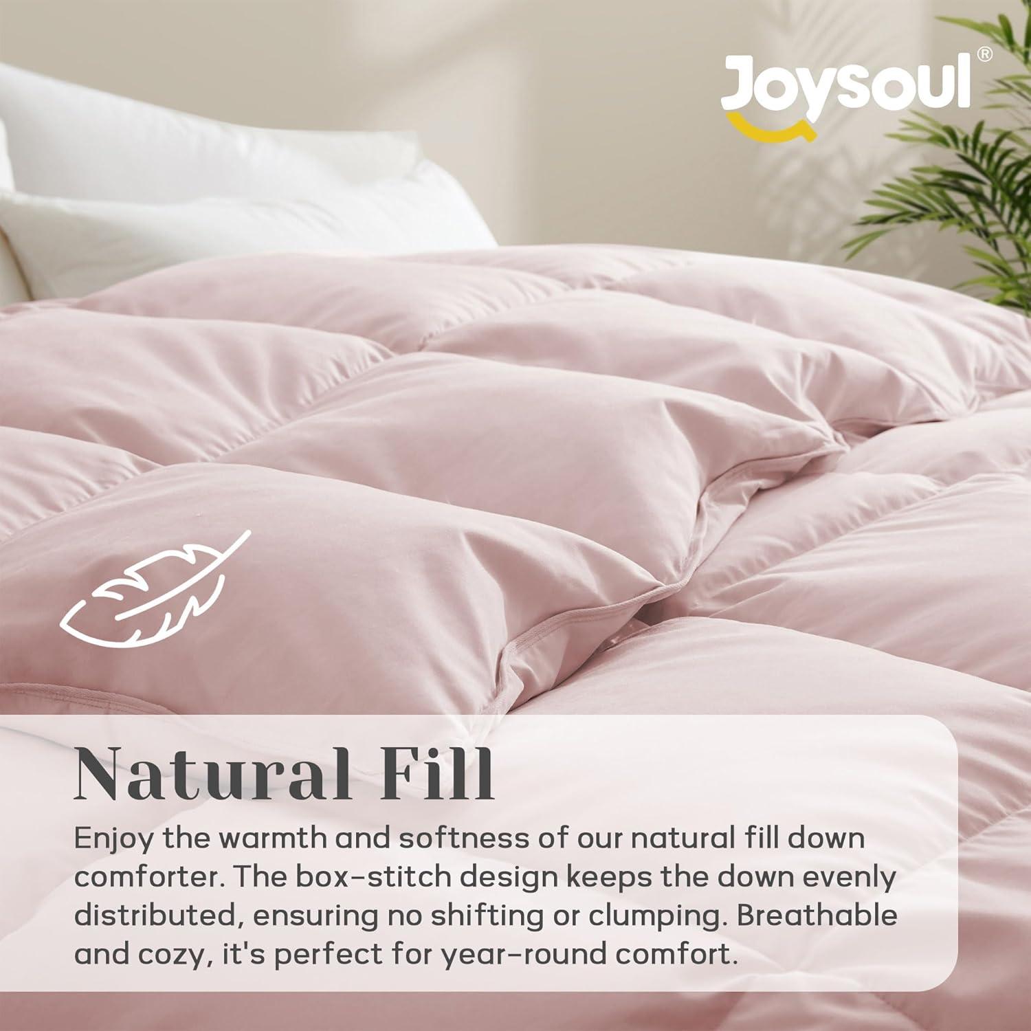 Edredón King Size Joysoul de Plumas Rosa 264x224 cm