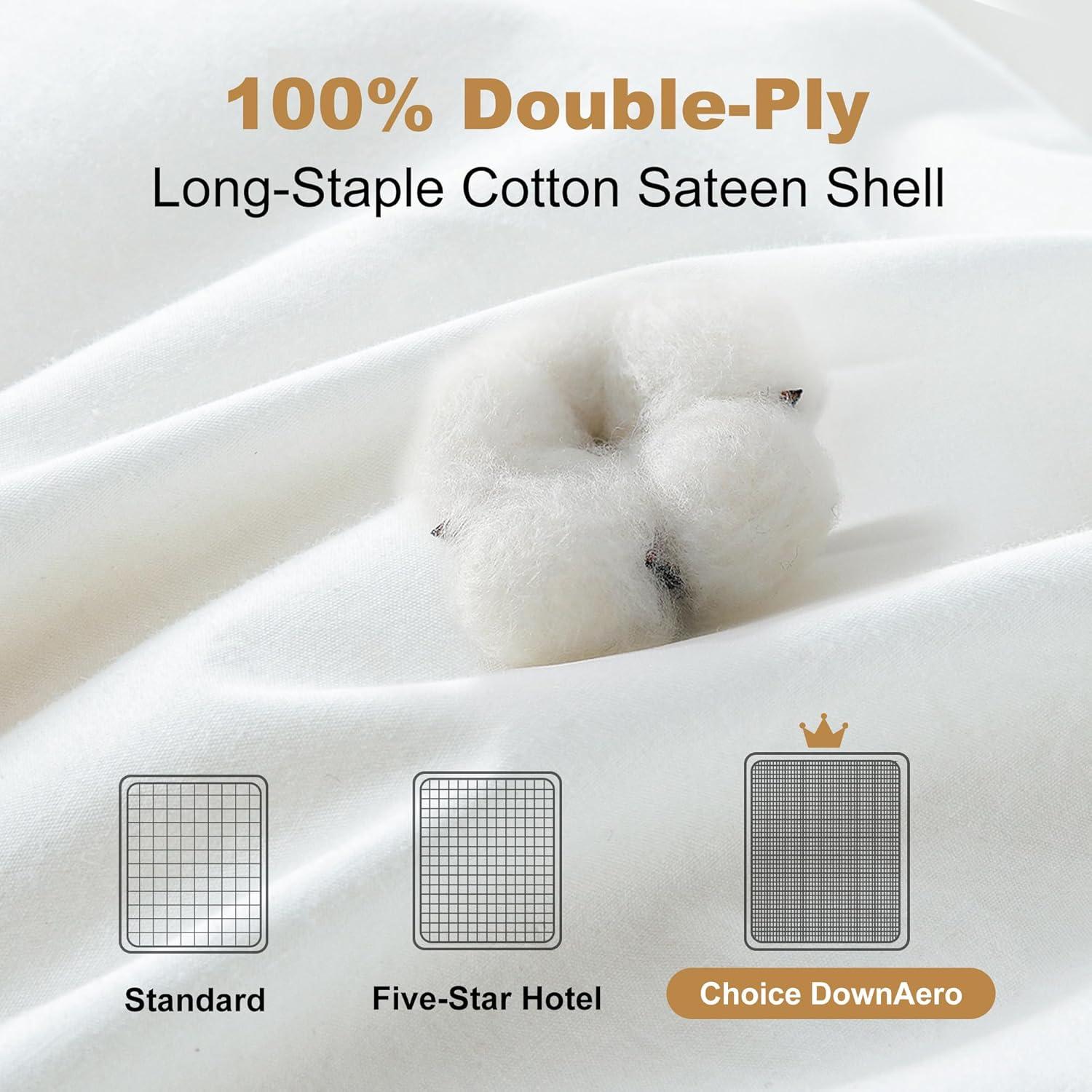 Edredón de Plumas de Pato DownAero Queen 100% Algodón Blanco