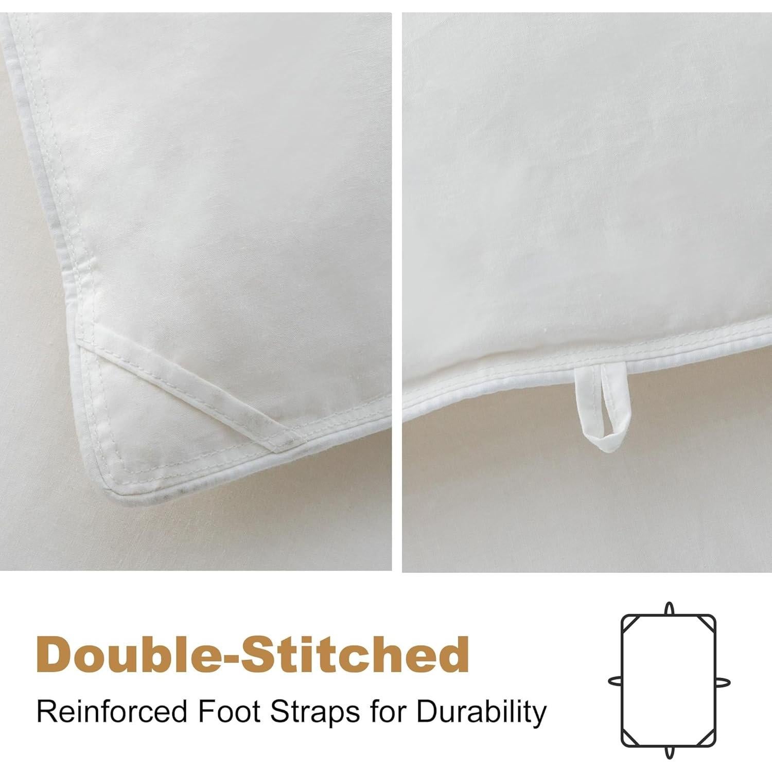 Edredón de Plumas de Pato DownAero Queen 100% Algodón Blanco