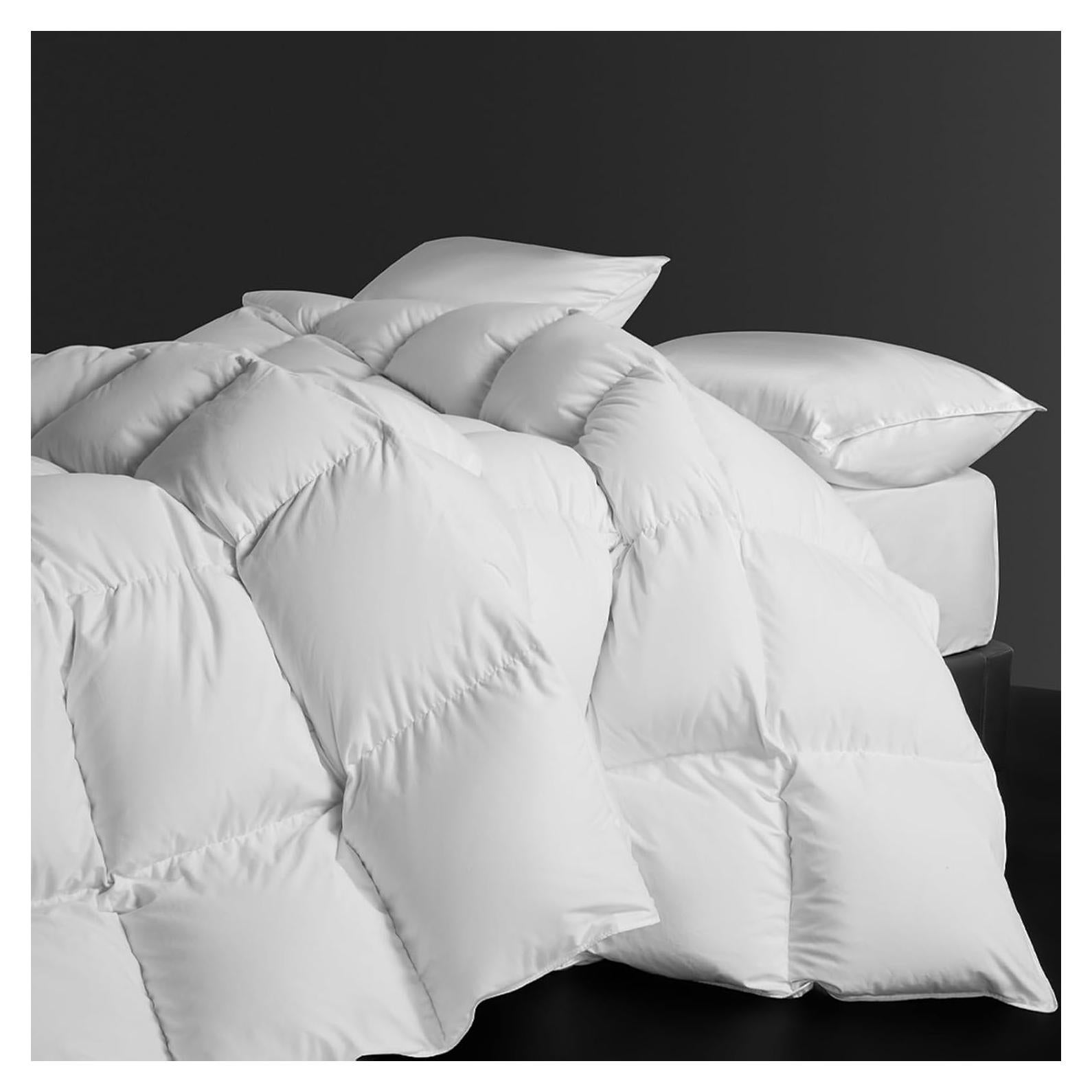 Edredón de Plumas de Ganso ROZIDC Queen 228.6x228.6 cm Blanco