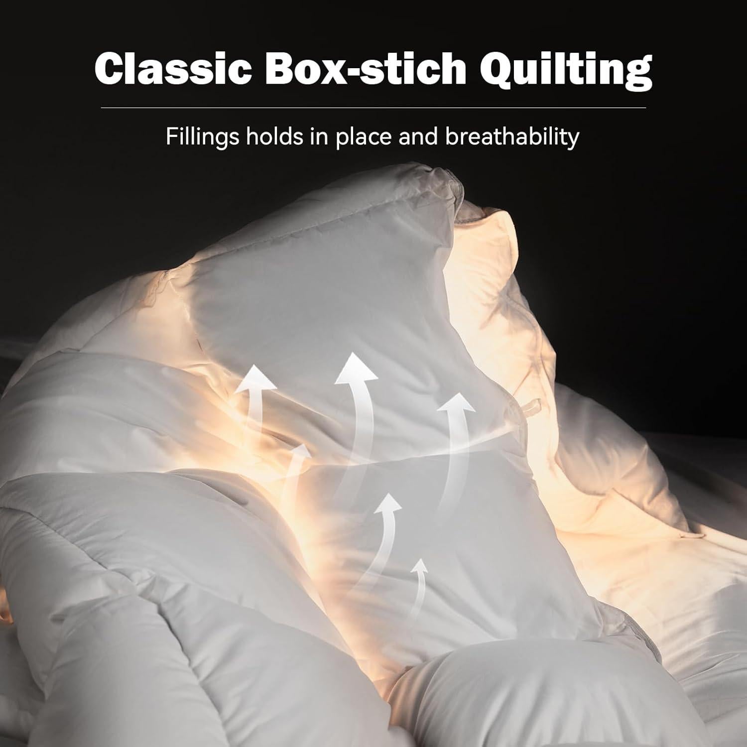 Edredón de Plumas de Ganso ROZIDC Queen 228.6x228.6 cm Blanco