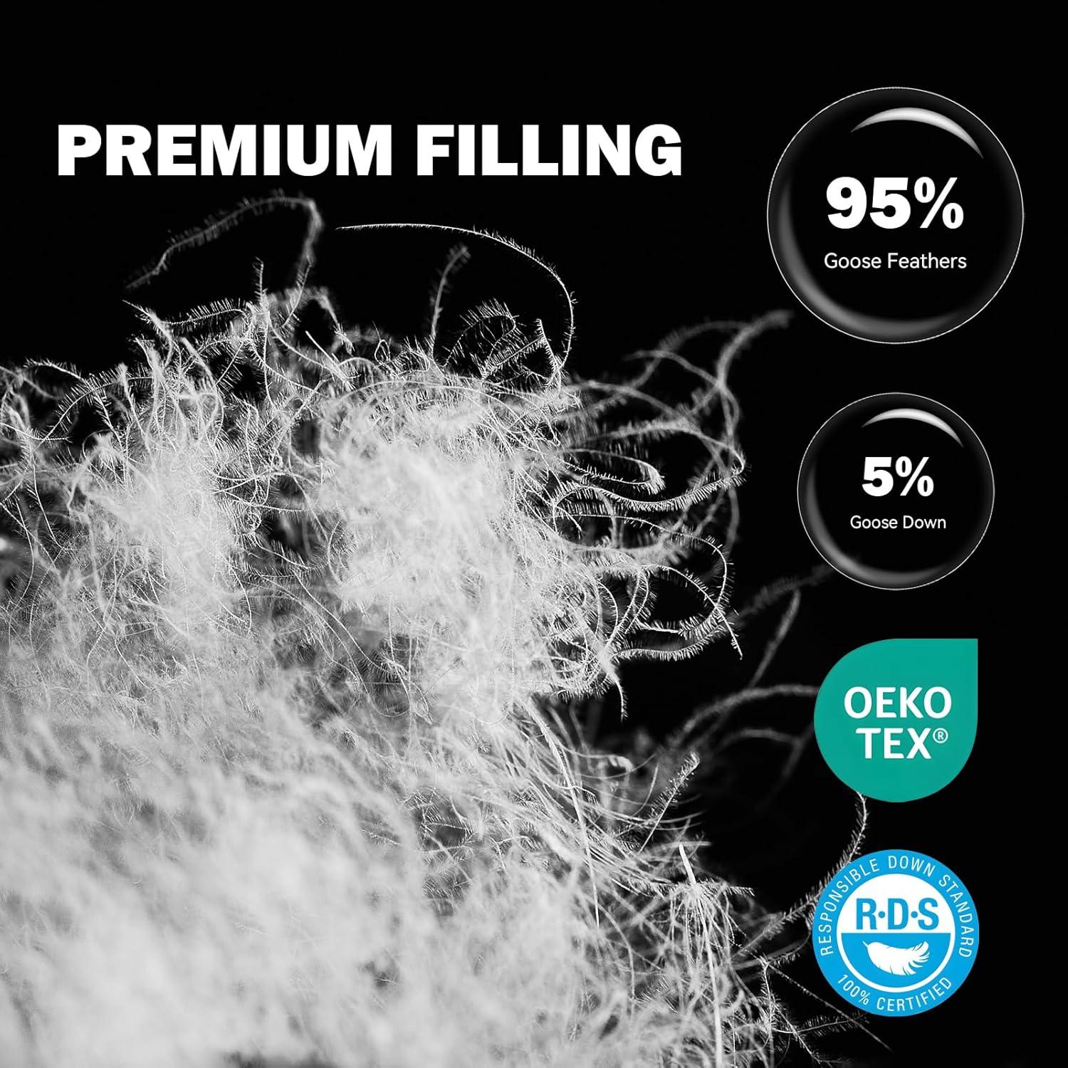 Edredón de Plumas de Ganso ROZIDC Queen 228.6x228.6 cm Blanco