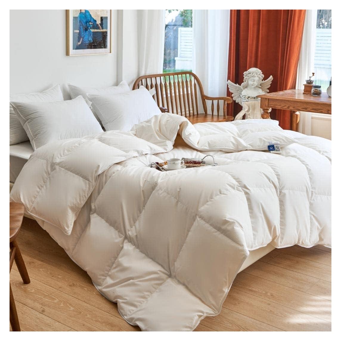 Edredón de Plumas de Ganso Royal Elite Queen - Algodón 100% Oeko Tex