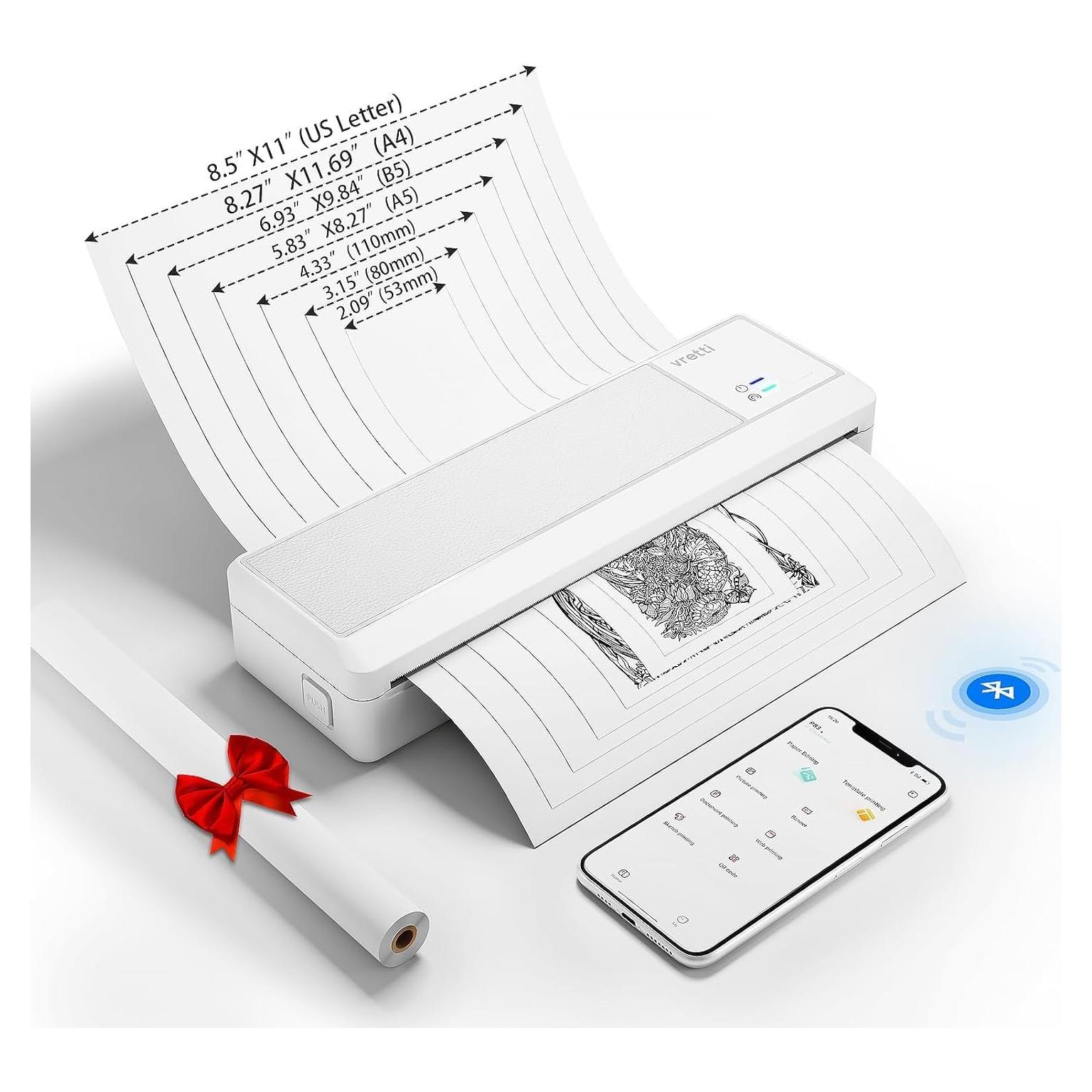 Impresora Portátil Vretti P83 Inalámbrica Térmica A4 21.6x27.9cm