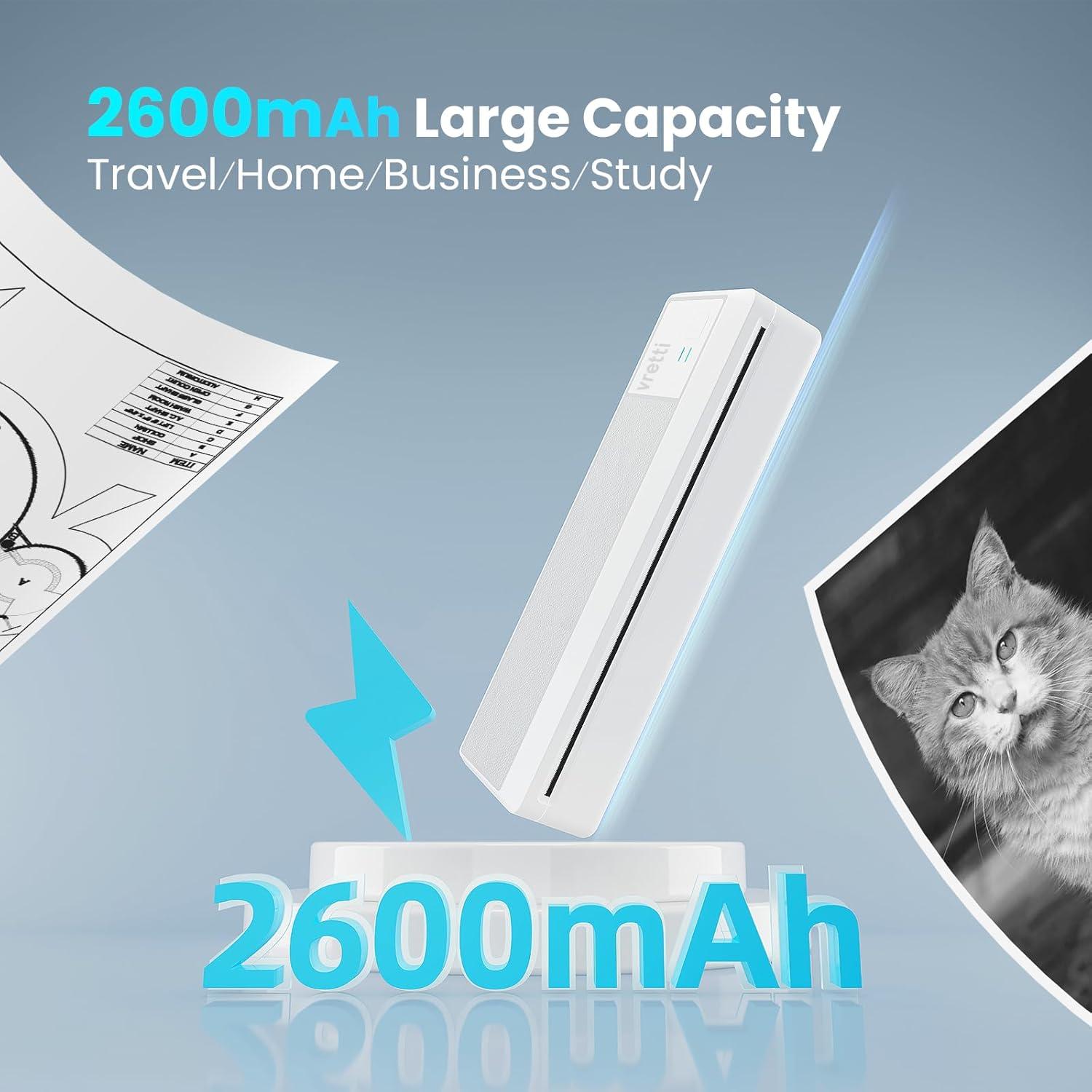 Impresora Portátil Vretti P83 Inalámbrica Térmica A4 21.6x27.9cm