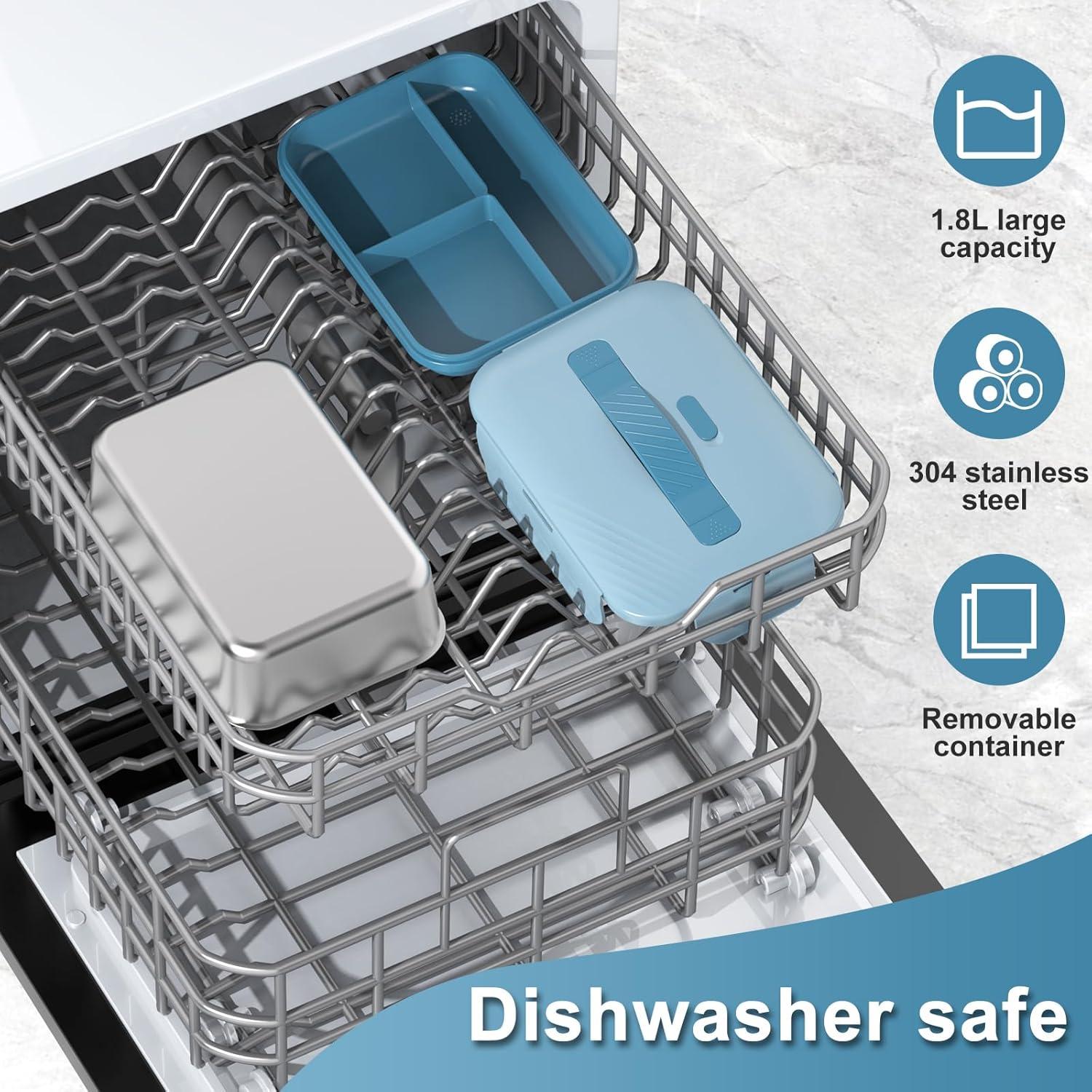 Caja de Almuerzo Eléctrica WisaKey 1.8L 100W Acero Inoxidable