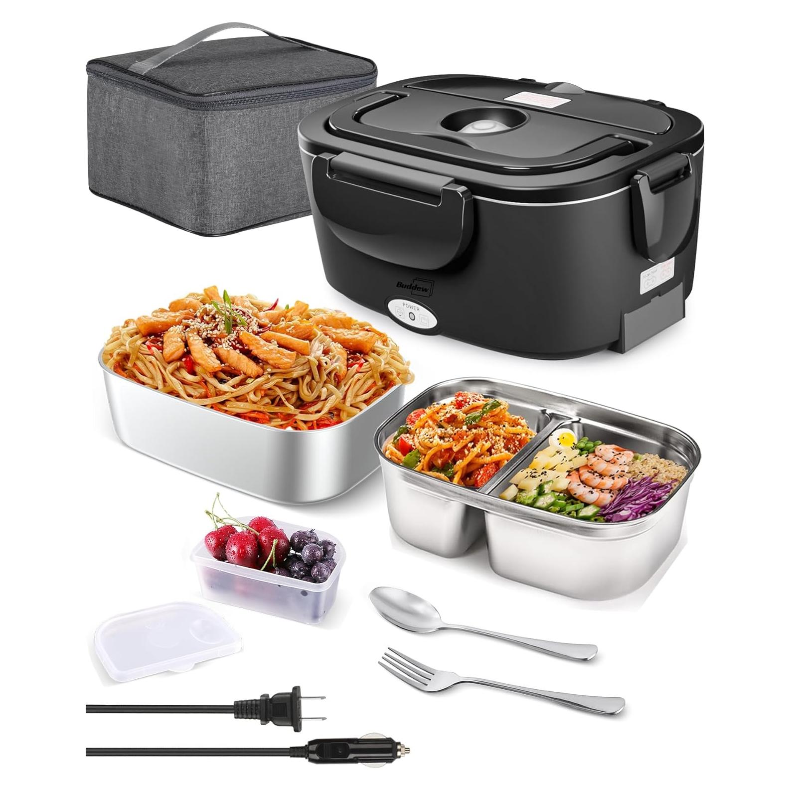 Caja de Almuerzo Eléctrica Buddew 1.5L Acero Inoxidable 80W