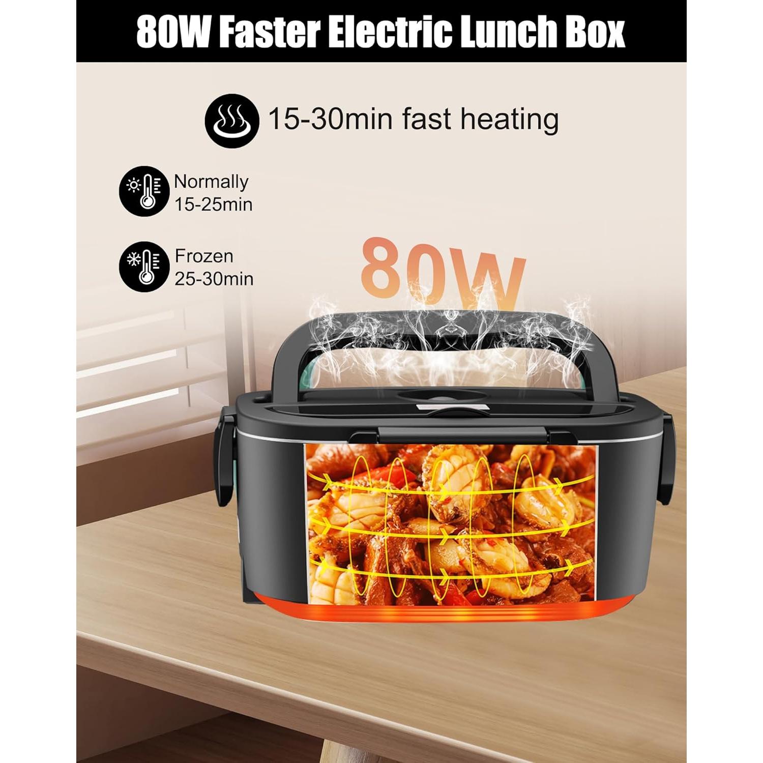 Caja de Almuerzo Eléctrica Buddew 1.5L Acero Inoxidable 80W