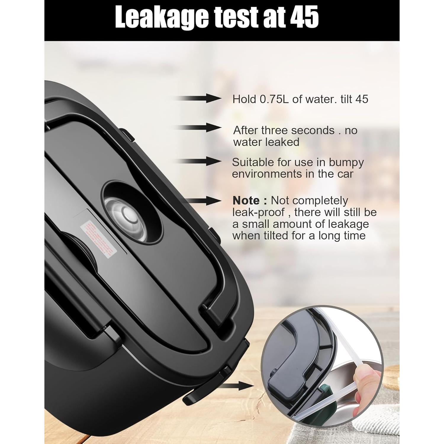 Caja de Almuerzo Eléctrica Buddew 1.5L Acero Inoxidable 80W