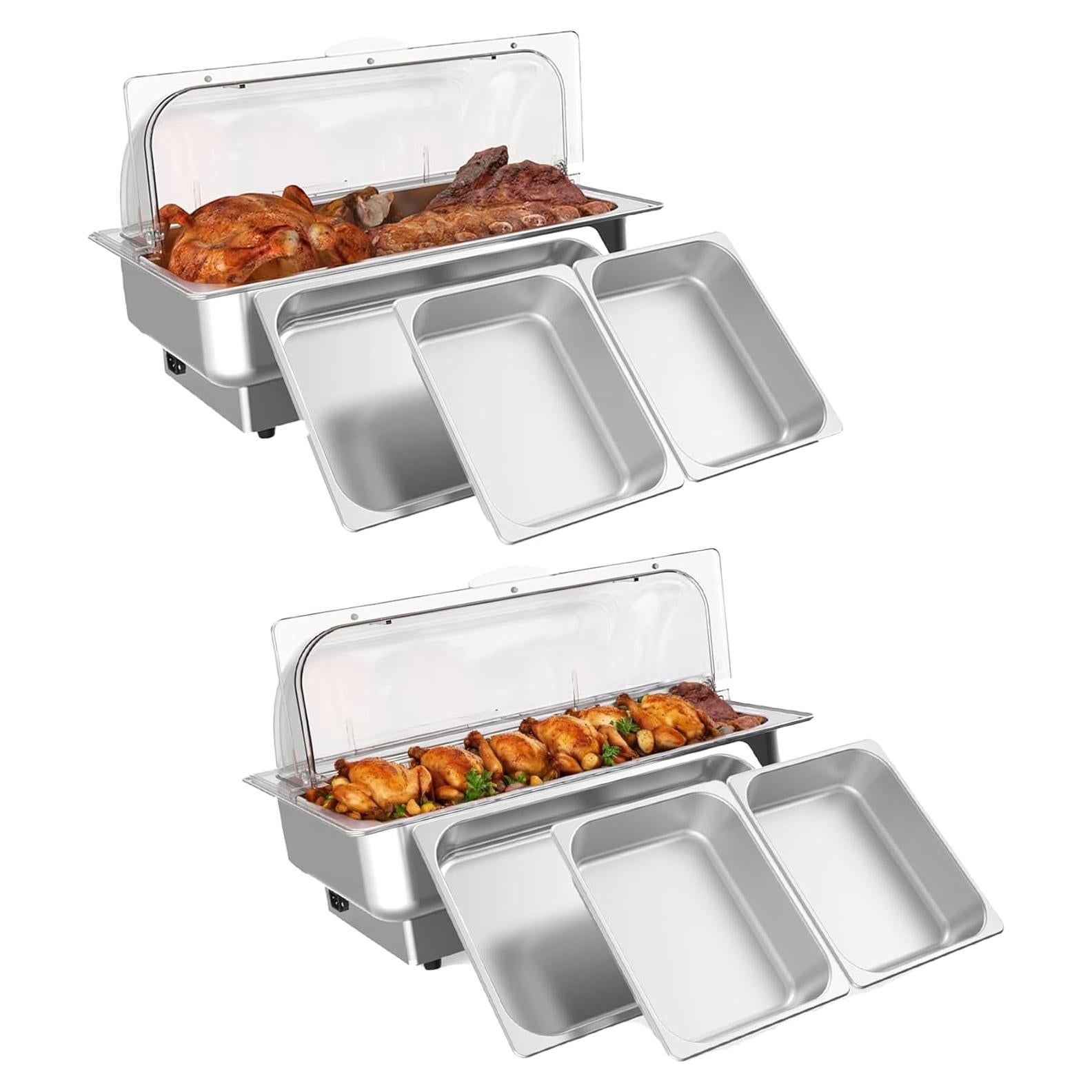 Juego de Platos Calentadores Eléctricos Buffet GarveeHome 2 Paquete
