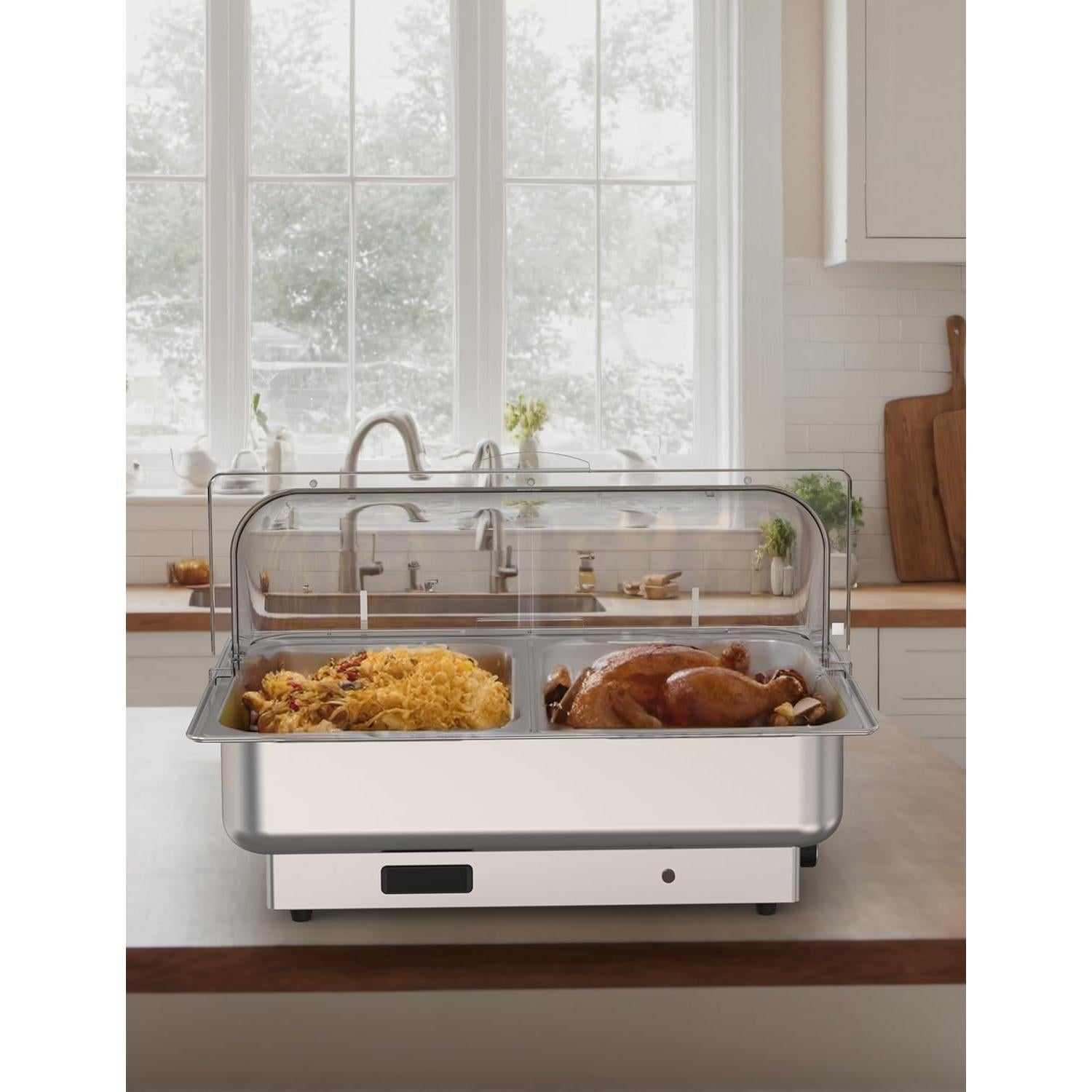 Juego de Platos Calentadores Eléctricos Buffet GarveeHome 2 Paquete