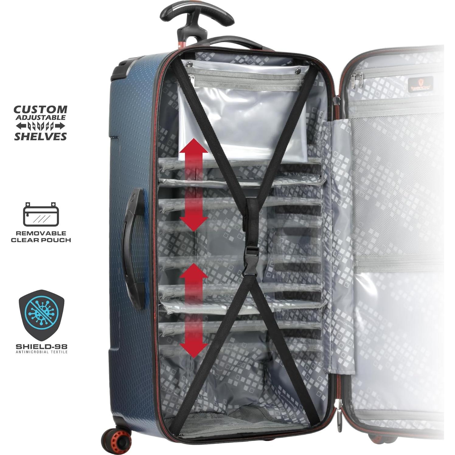 Maleta Maxporter II Traveler's Choice 76cm Azul Policarbonato