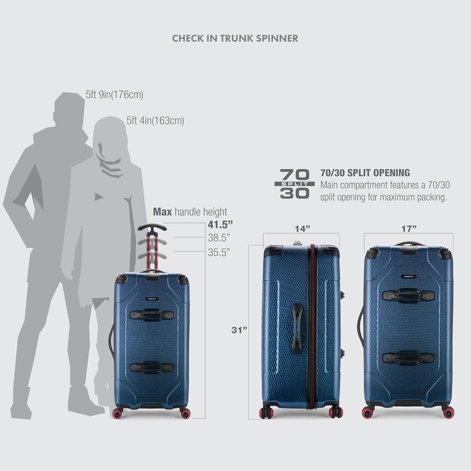 Maleta Maxporter II Traveler's Choice 76cm Azul Policarbonato