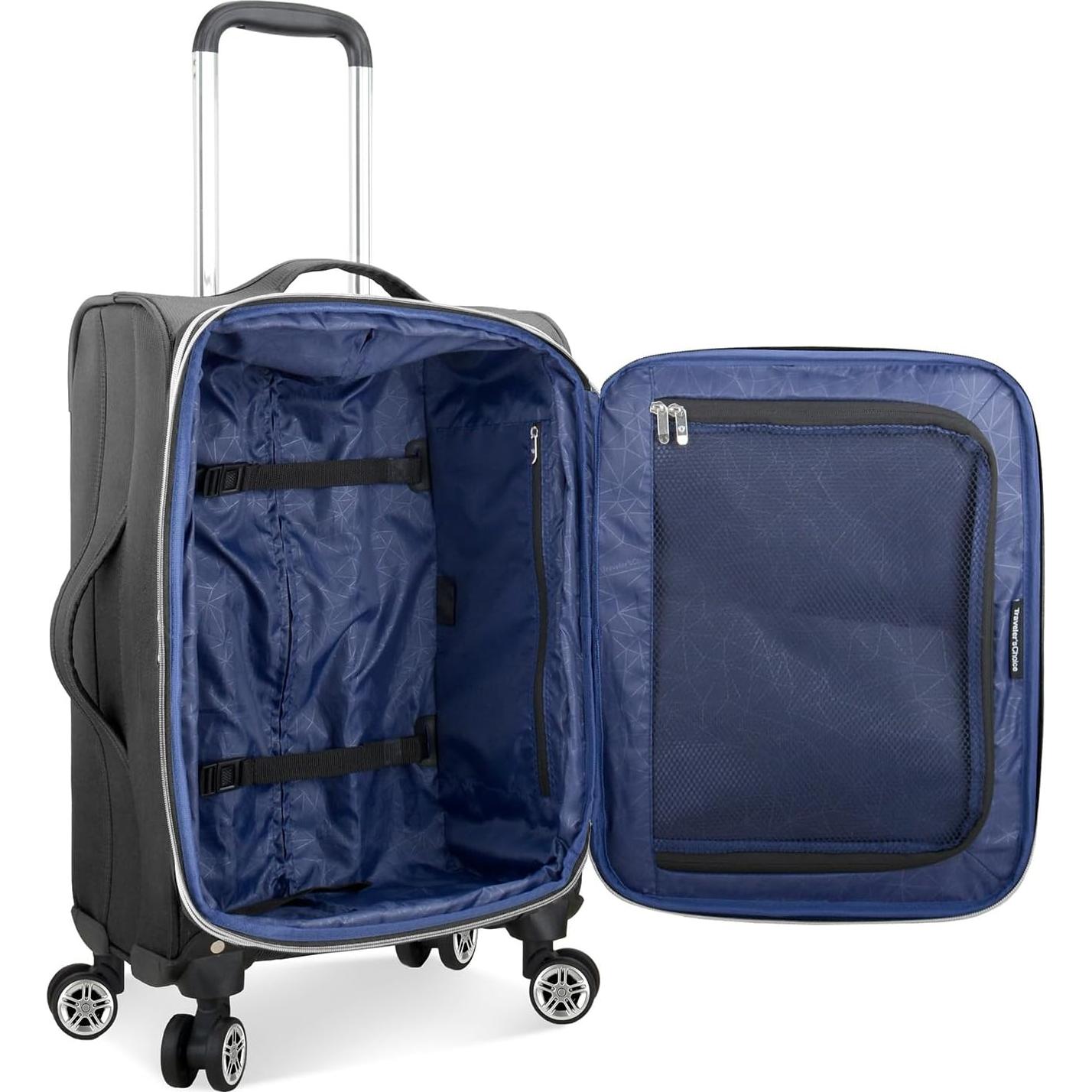 Maleta Expandible Suave Traveler's Choice Lares 22" Negra