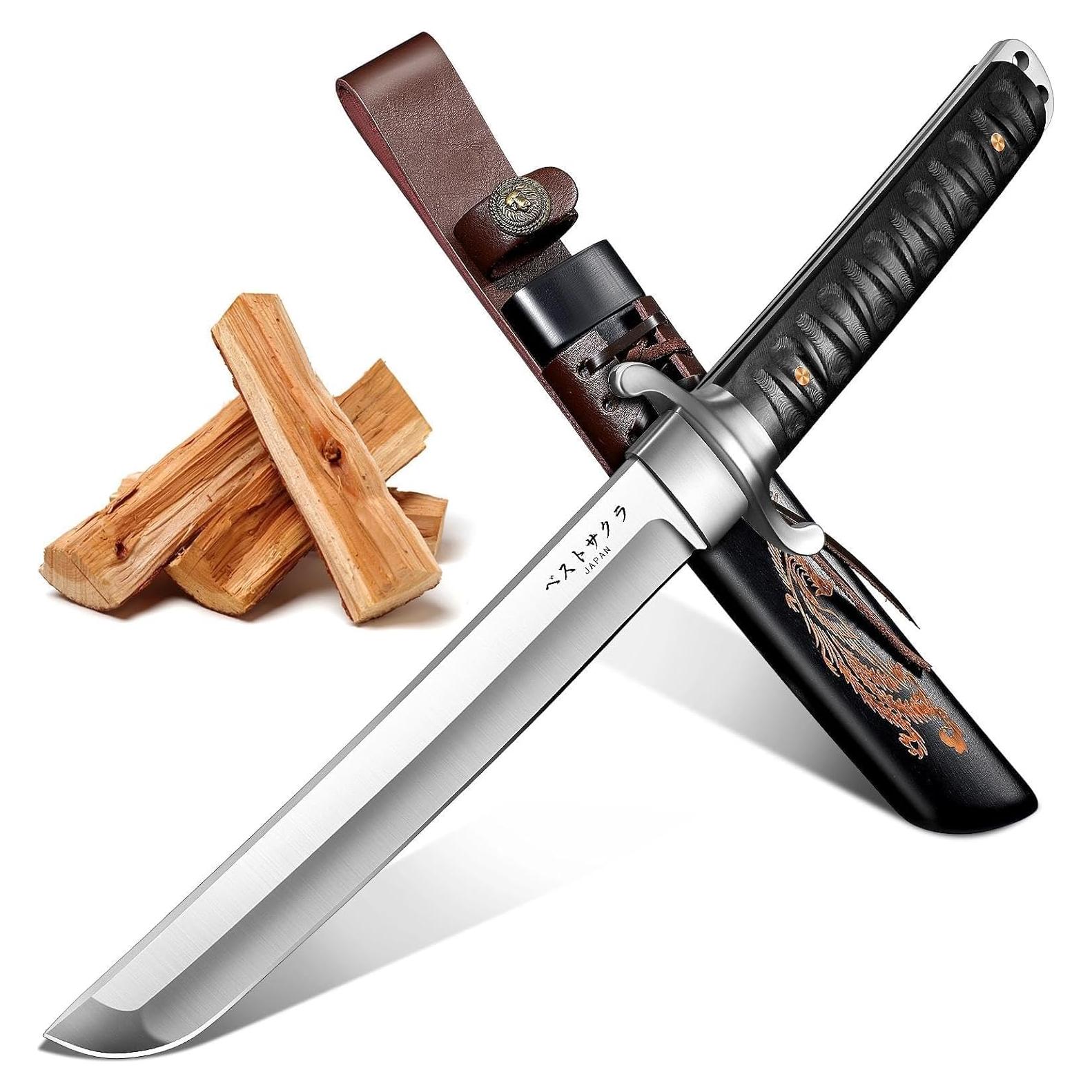 Cuchillo Tanto FUSIONKEI con Funda Tallada de Dragón 40.6cm