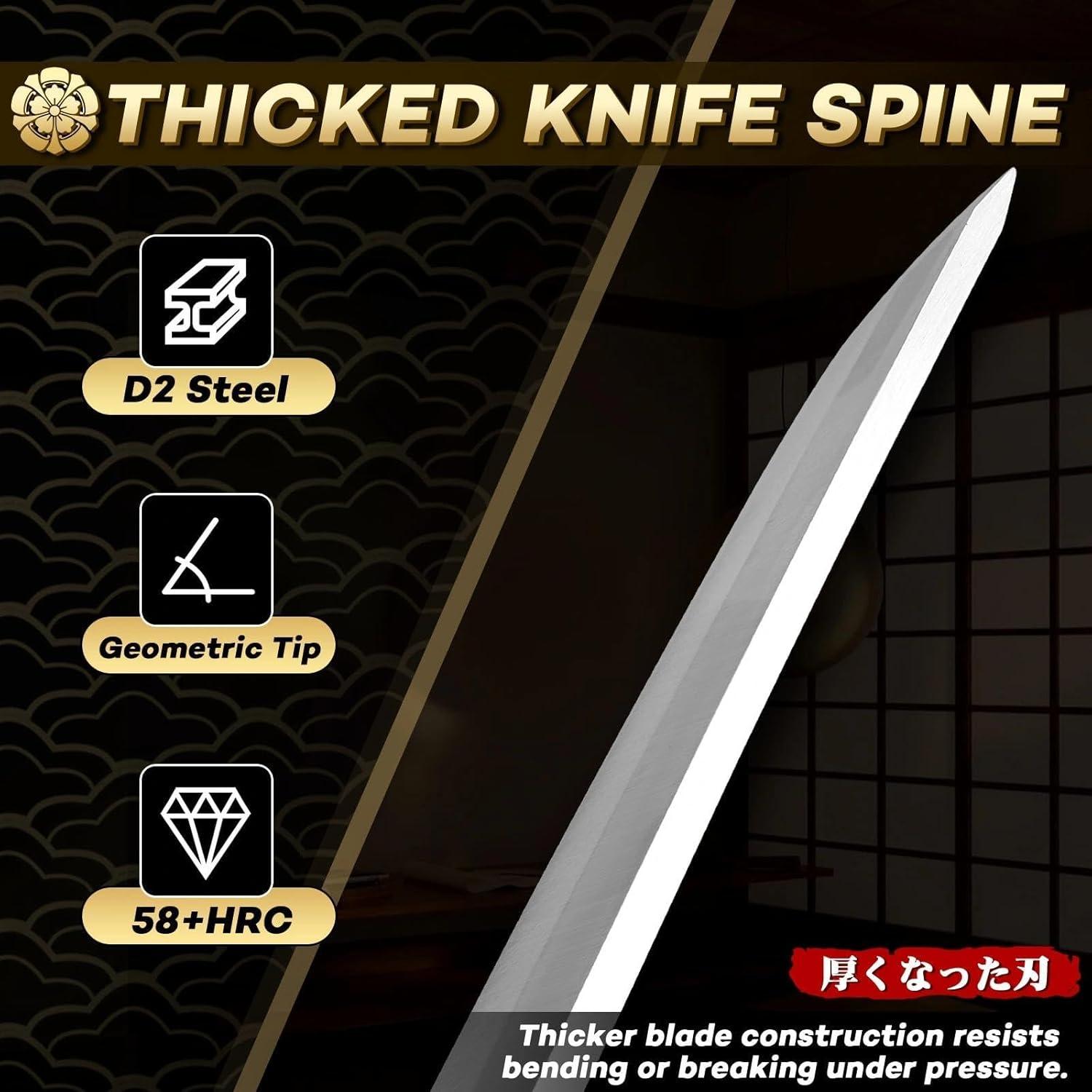 Cuchillo Tanto FUSIONKEI con Funda Tallada de Dragón 40.6cm