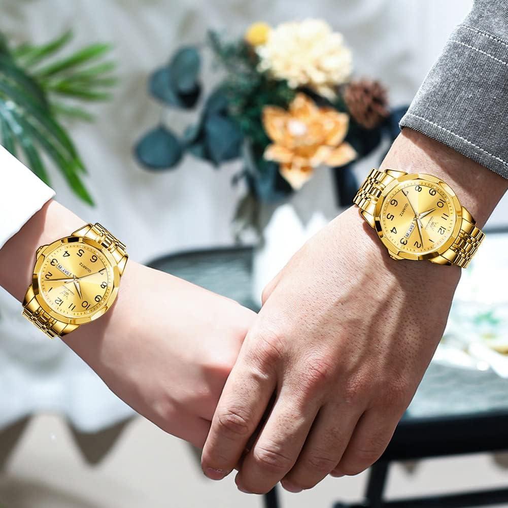 Reloj de Pulsera OLEVS Unisex Cuarzo Acero Inoxidable Dorado