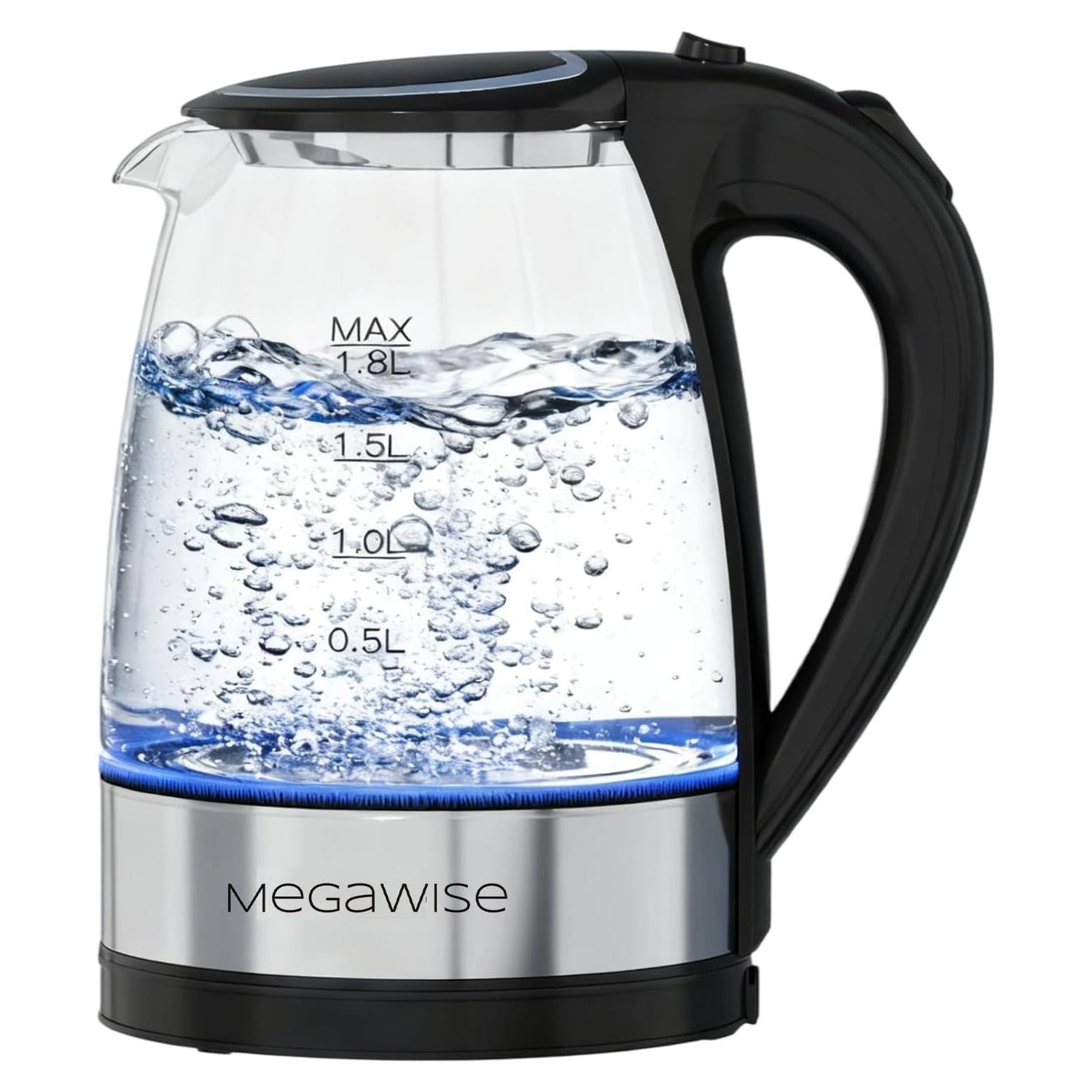 Hervidor Eléctrico MegaWise CX-817 de Vidrio 1.8L con Luz LED