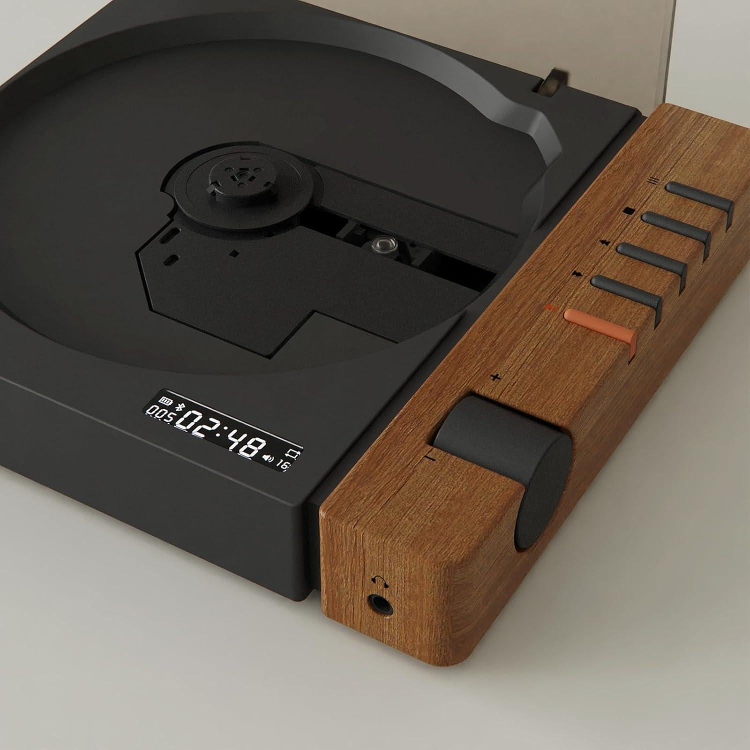 Reproductor de CD R300 Bluetooth Retro Compacto 2000mAh Marrón