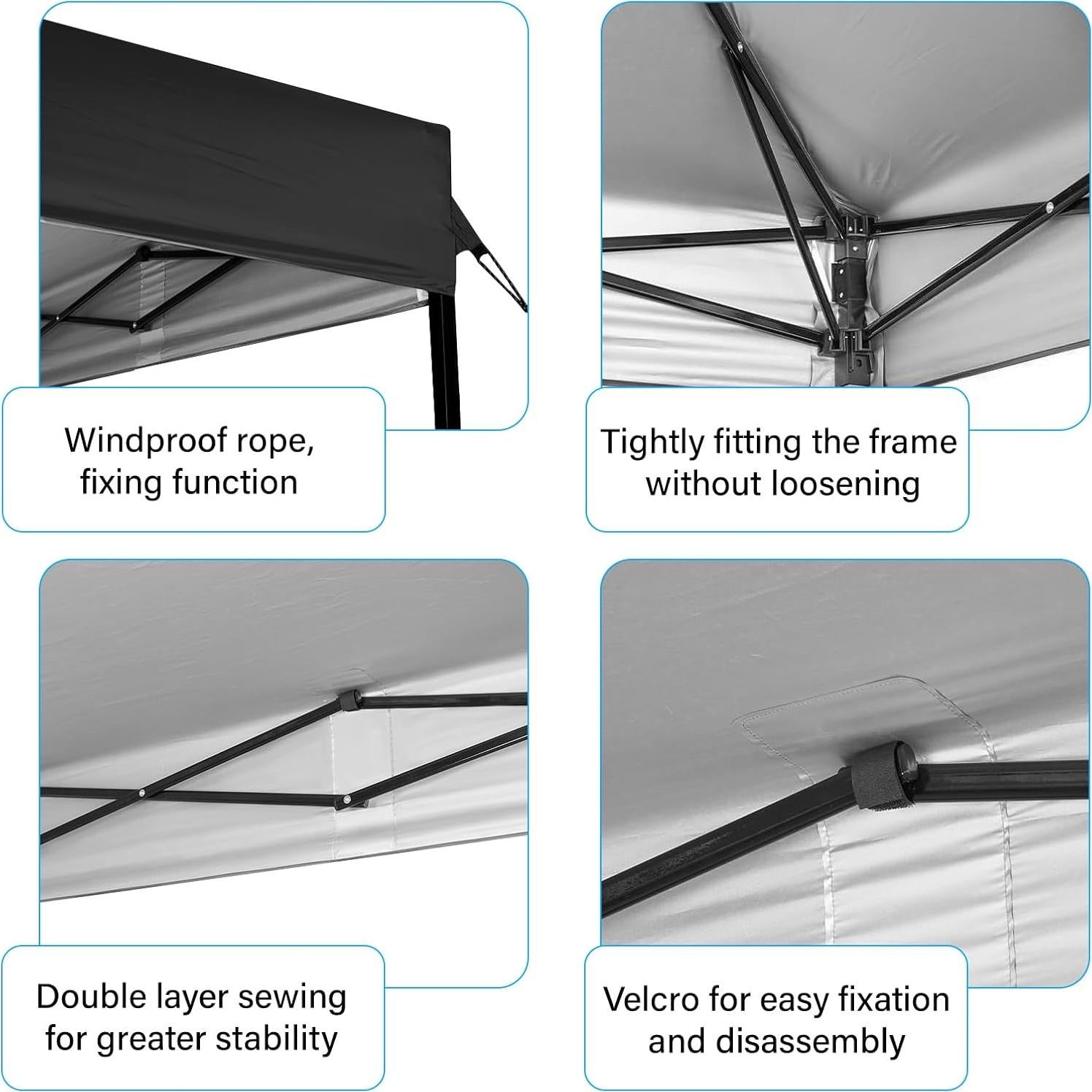 Cubierta de Reemplazo para Carpa 10x10 pies MALOROY Negra