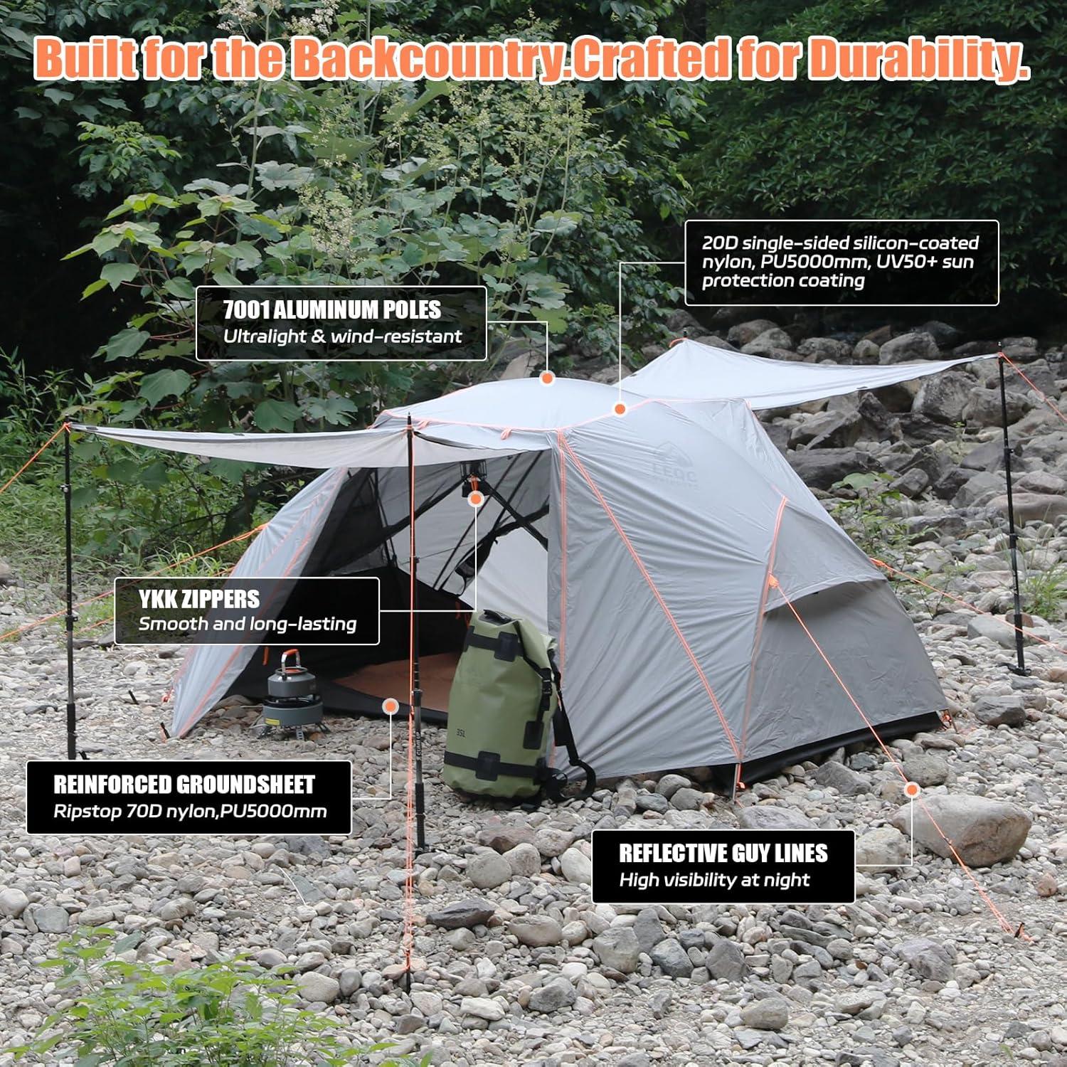 Carpa de Camping LEQC Ultra Aether 2P Impermeable 5000mm