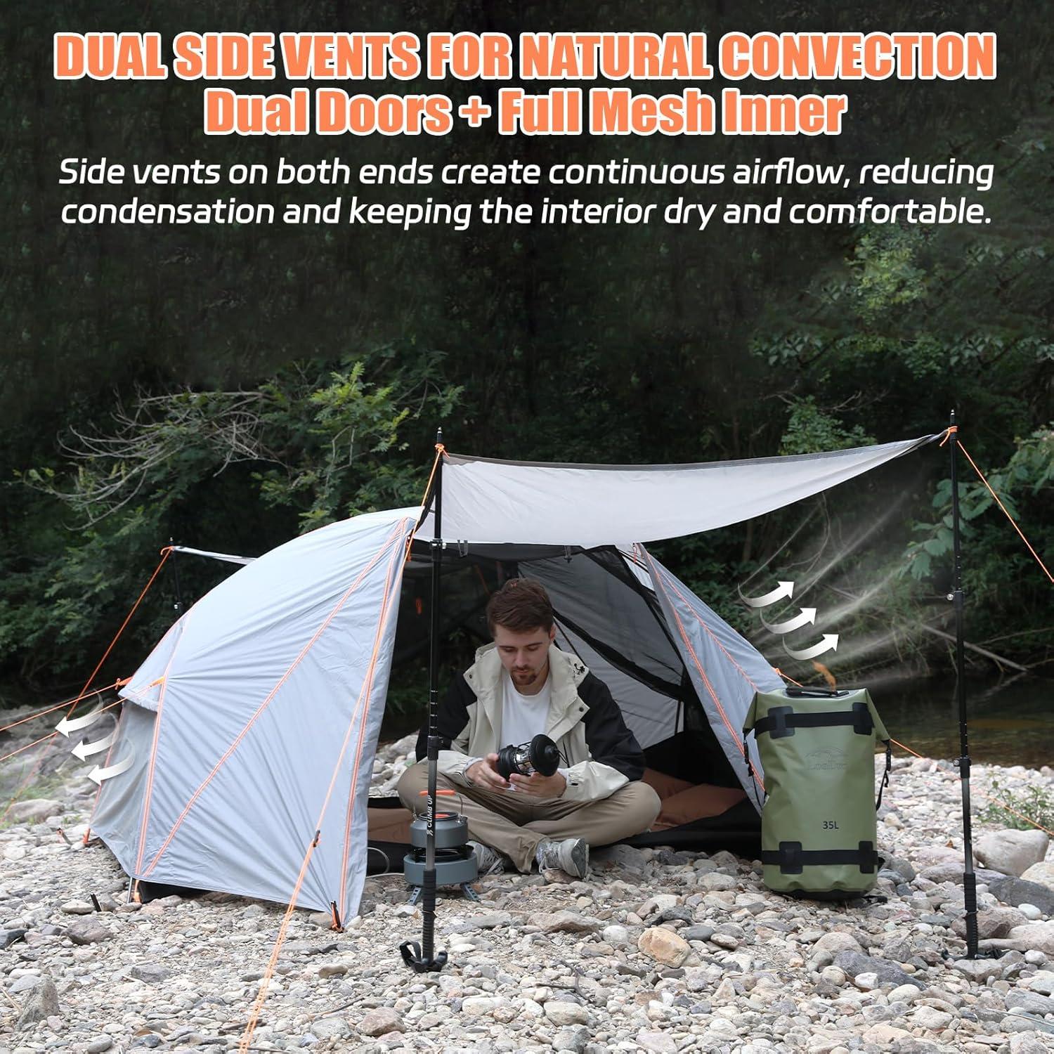 Carpa de Camping LEQC Ultra Aether 2P Impermeable 5000mm