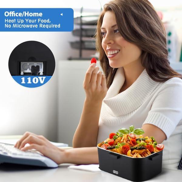 Caja de Almuerzo Eléctrica Nifogo 80W 1.8L Portátil Negro