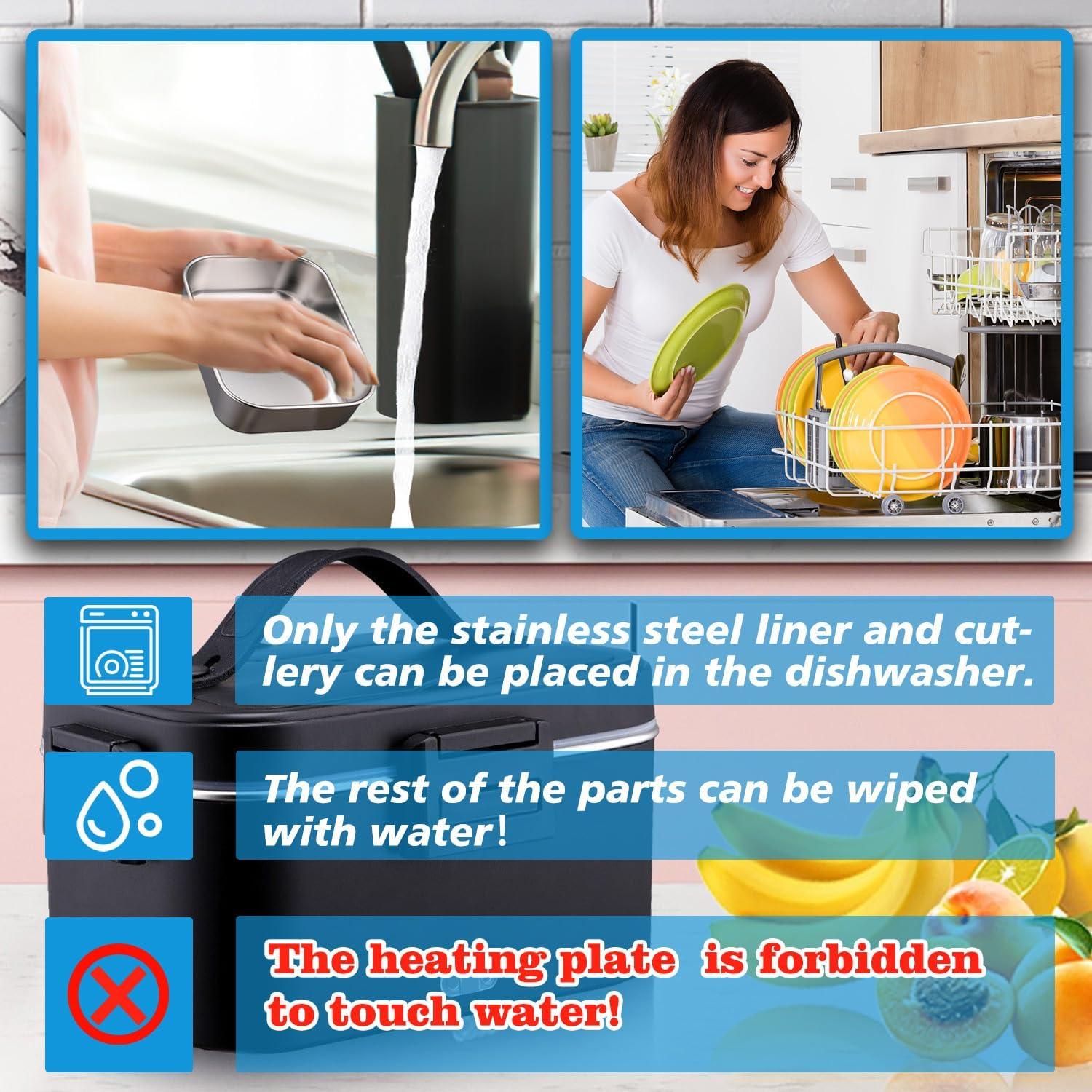 Caja de Almuerzo Eléctrica Nifogo 80W 1.8L Portátil Negro