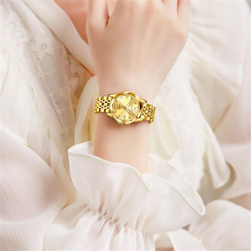 Reloj Automático OLEVS para Mujeres con Diamantes Acero Inoxidable