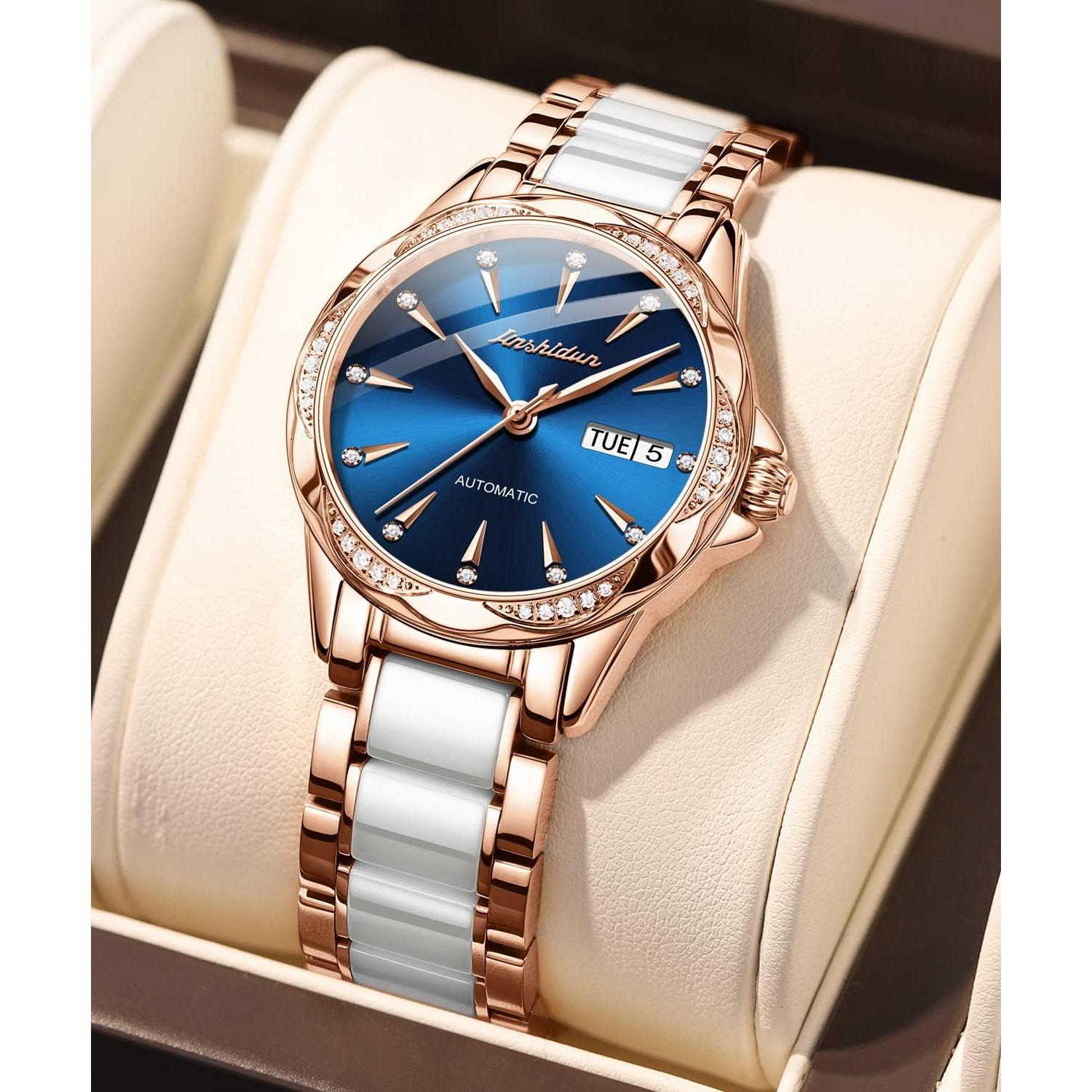 Reloj Automático de Pulsera OLEVS para Mujeres Oro Rosa Cerámica