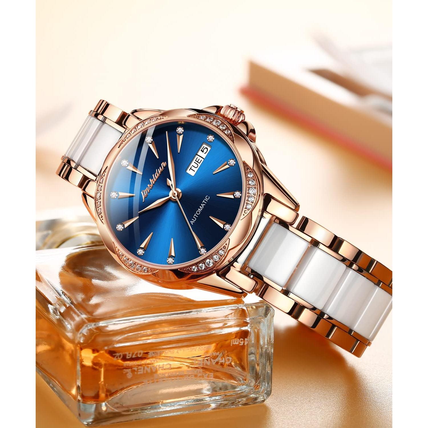 Reloj Automático de Pulsera OLEVS para Mujeres Oro Rosa Cerámica