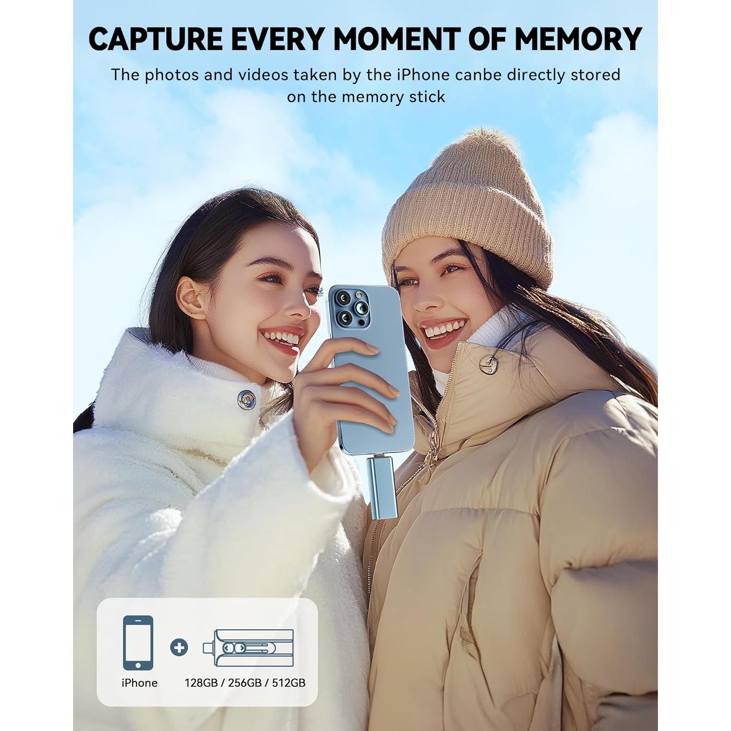 Unidad Flash USB 256GB ROSPE MFi para iPhone y Android