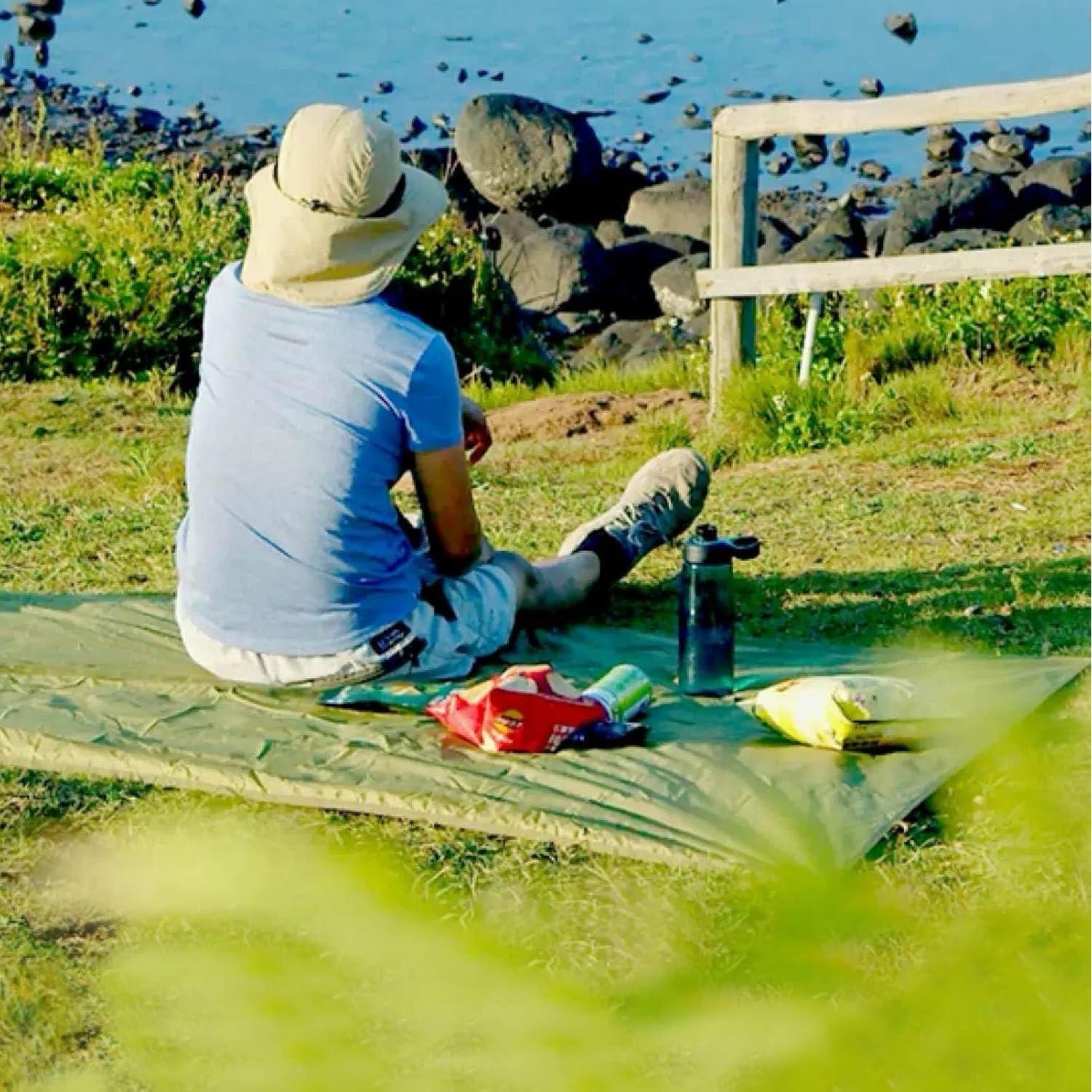 Alfombrilla de Camping JEELAD L Verde Impermeable 220x241 cm