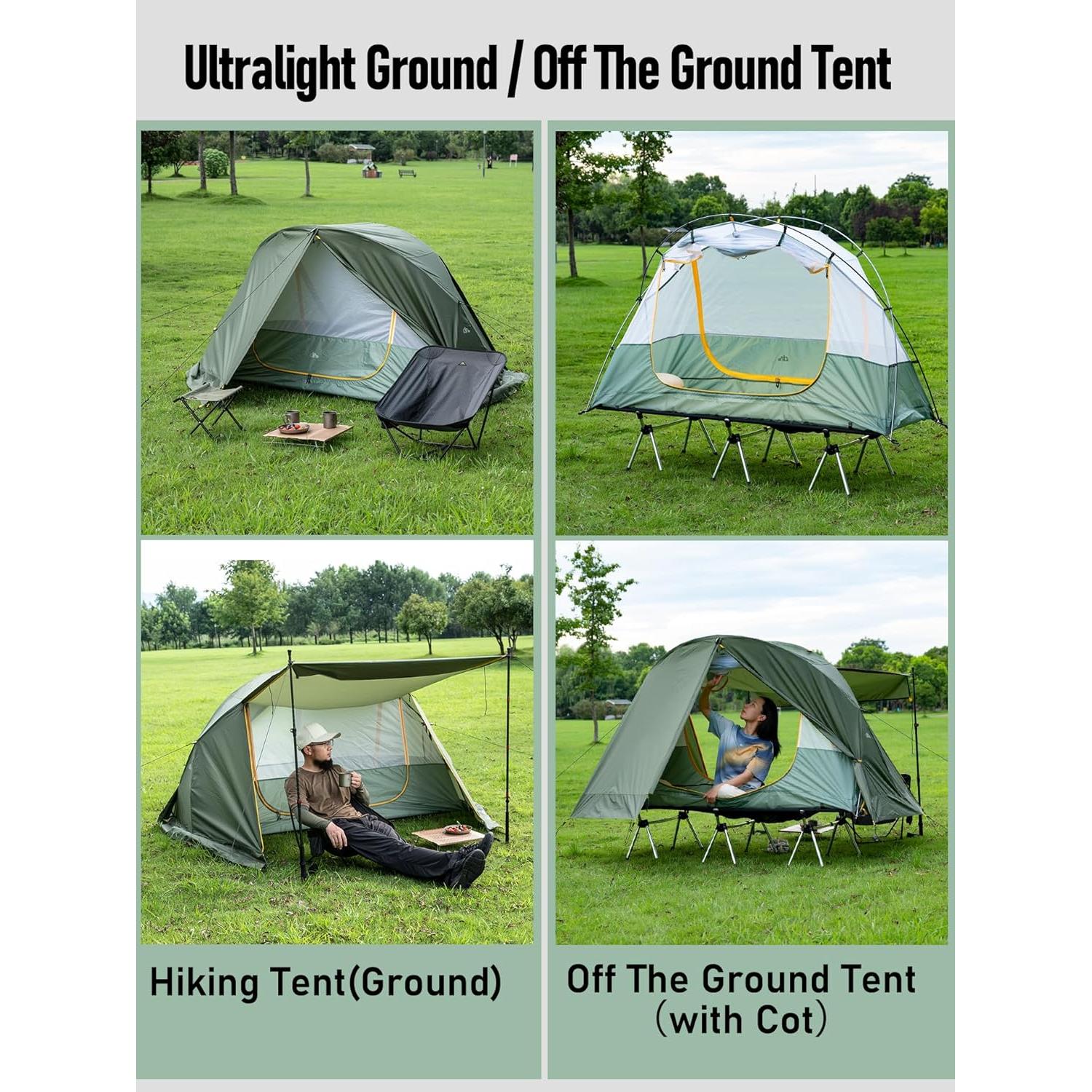 Tienda de Camping iClimb IC122 Ultraligera 4 Temporadas Impermeable