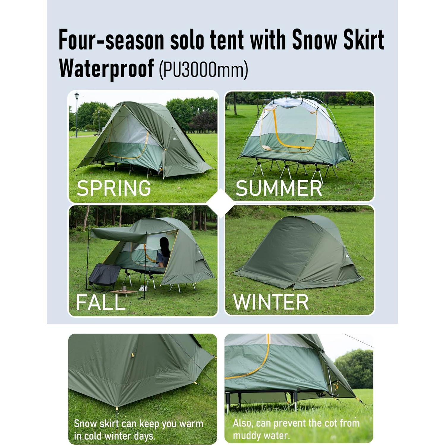 Tienda de Camping iClimb IC122 Ultraligera 4 Temporadas Impermeable