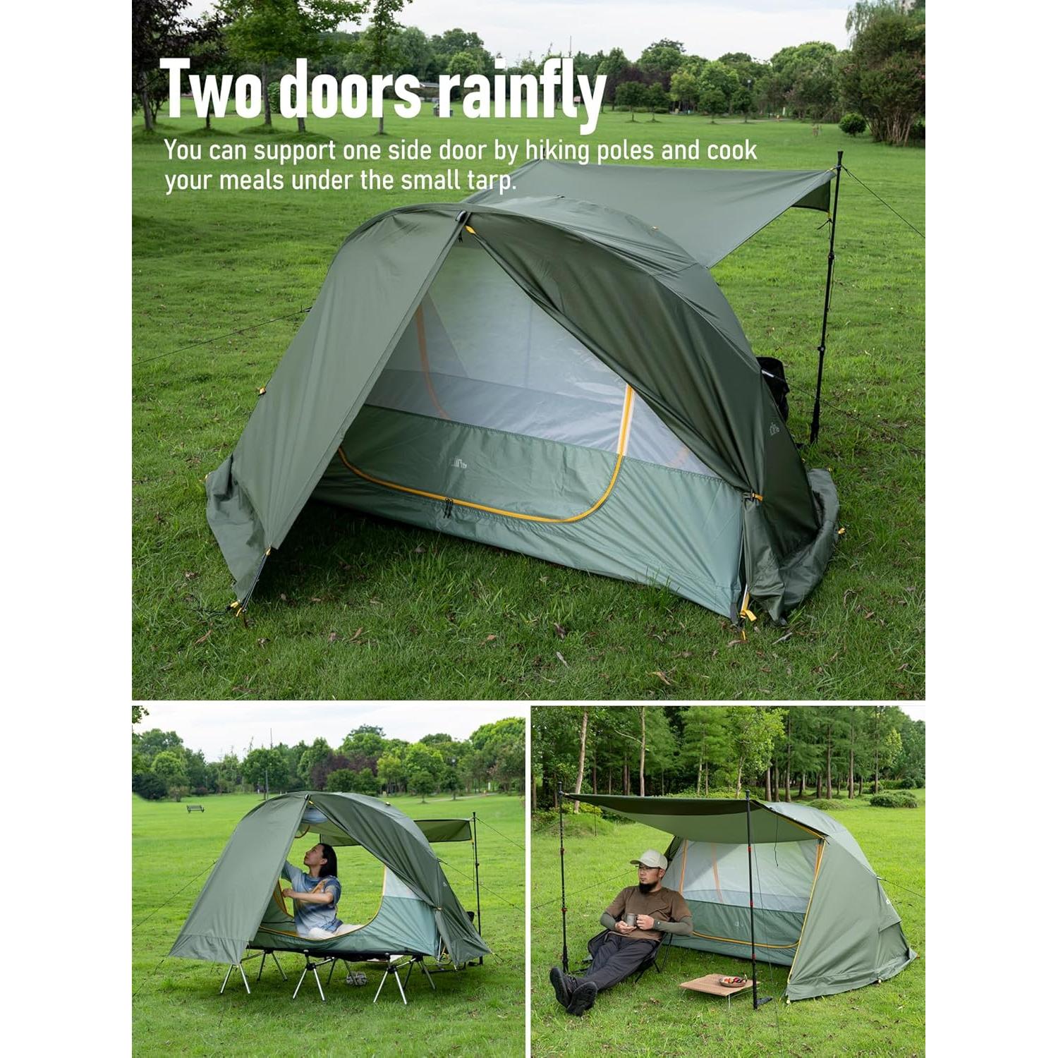 Tienda de Camping iClimb IC122 Ultraligera 4 Temporadas Impermeable