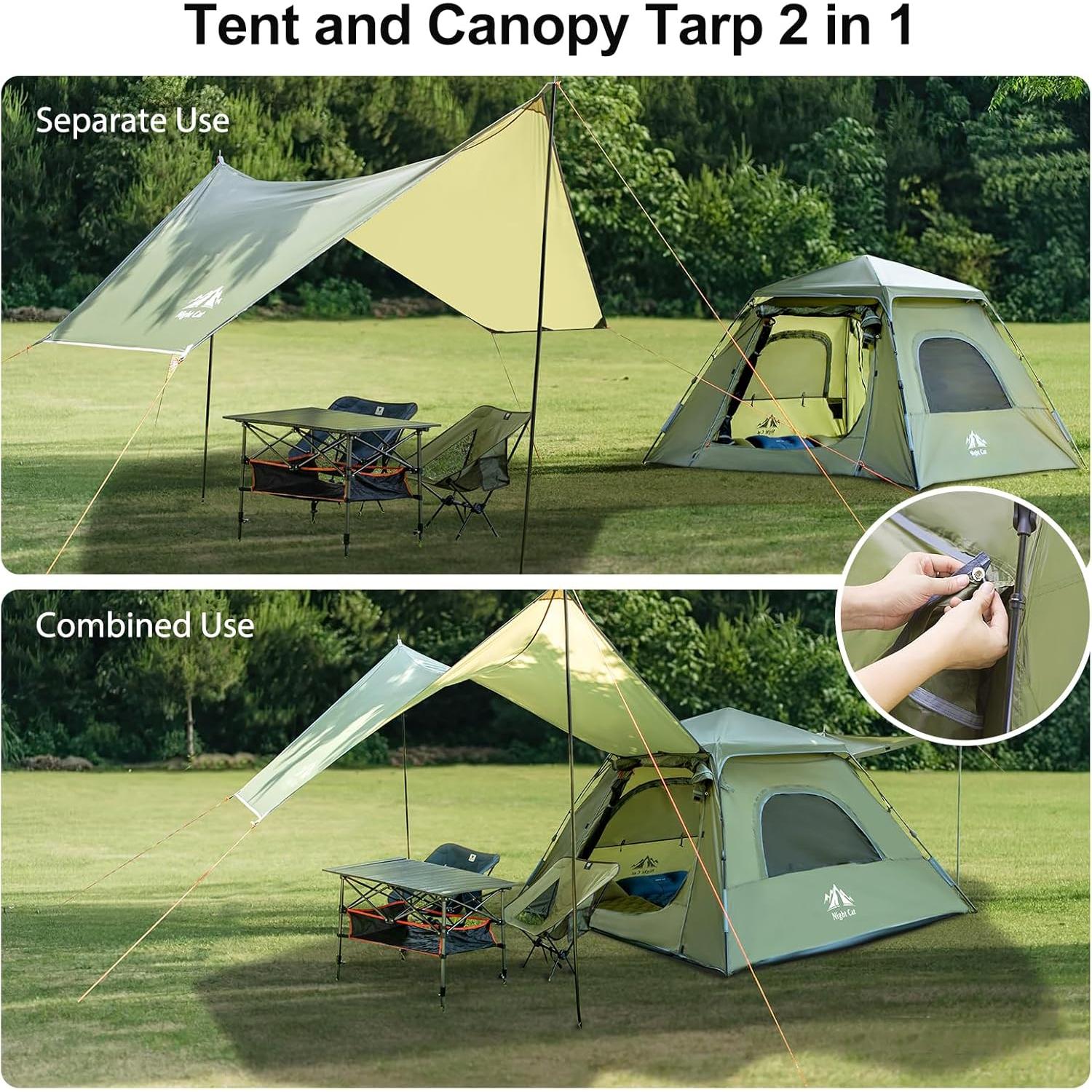 Tienda de Camping Night Cat 3 Personas Impermeable 210x210 cm