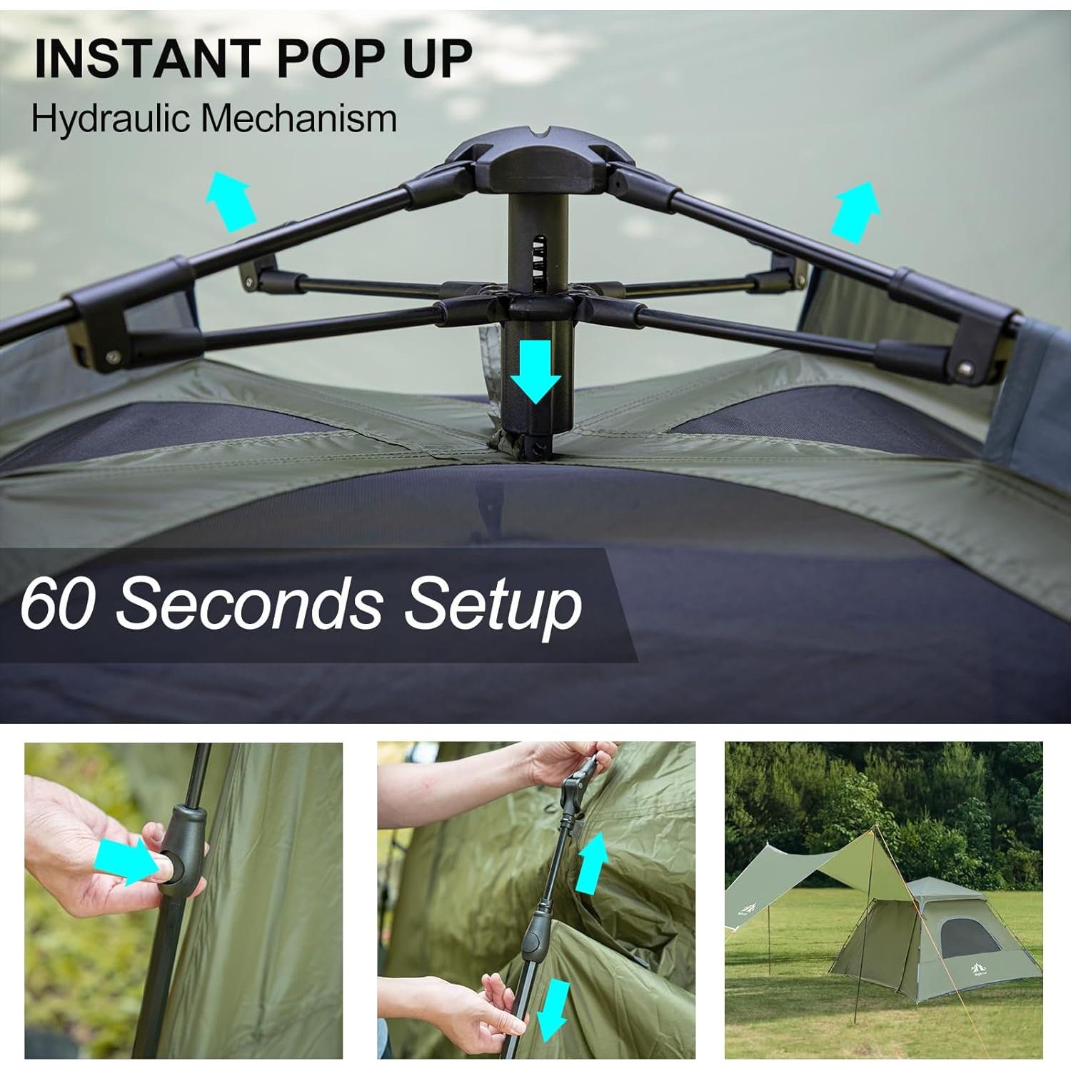 Tienda de Camping Night Cat 3 Personas Impermeable 210x210 cm