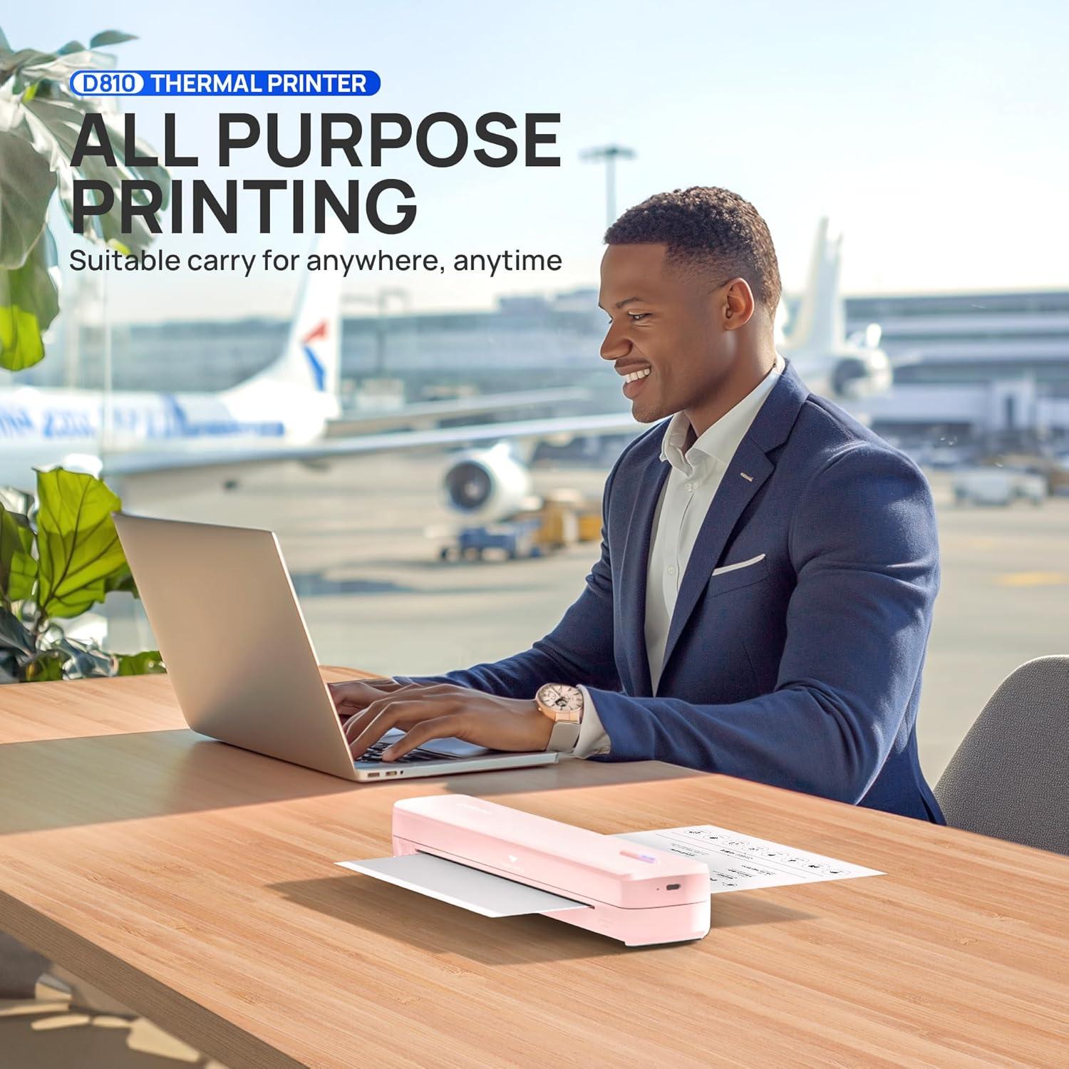 Impresora Portátil POLONO D810 Inalámbrica Sin Tinta Rosa