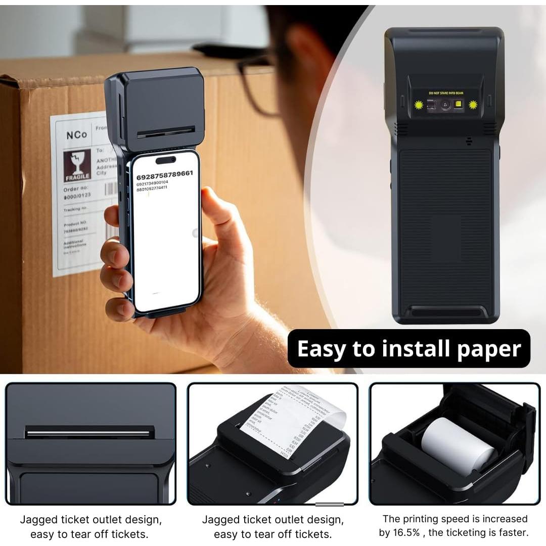 Impresora Térmica Portátil Multzo XP-P1, 58mm, USB y Bluetooth