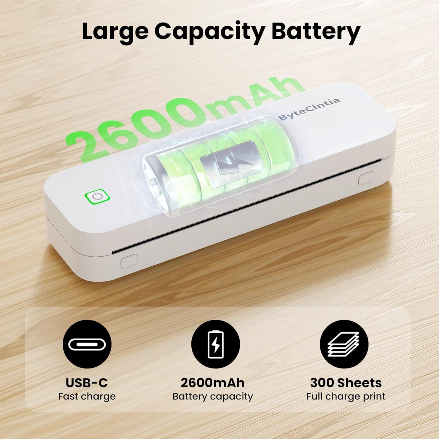 Impresora Portátil D80 ByteCintia Bluetooth Térmica 2600mAh